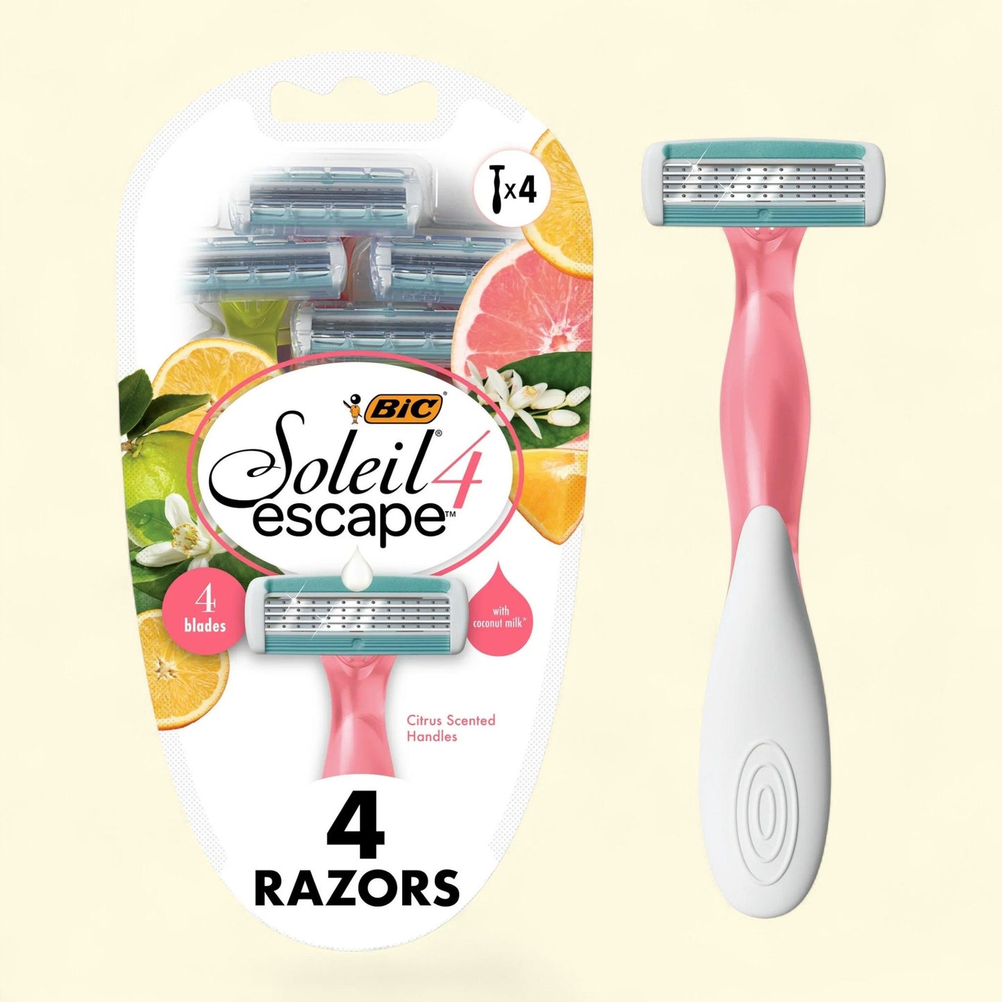 BIC Soleil Escape Women's Razors, 4-Blade, 4 Count