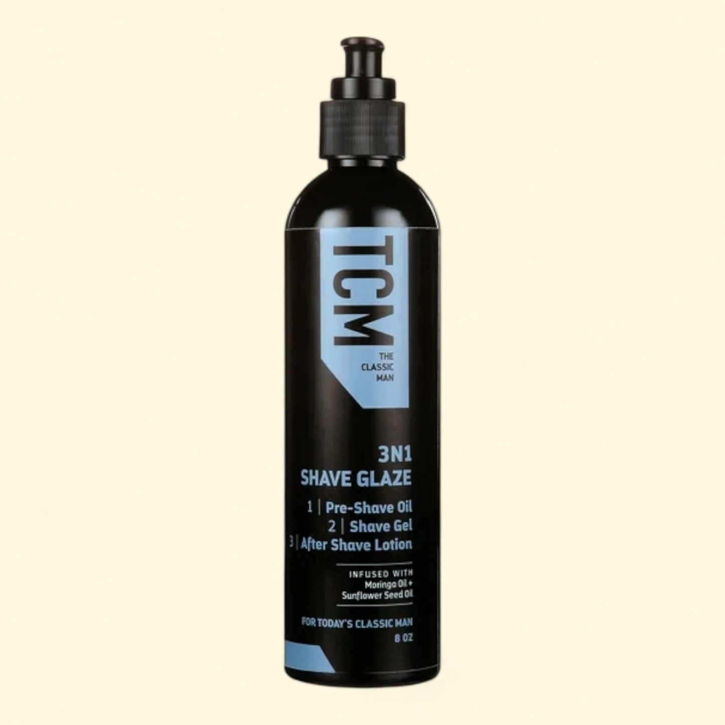 TCM 3N1 Shave Glaze 8oz - Pre-Shave Oil, Shave Gel, & After-Shave Lotion