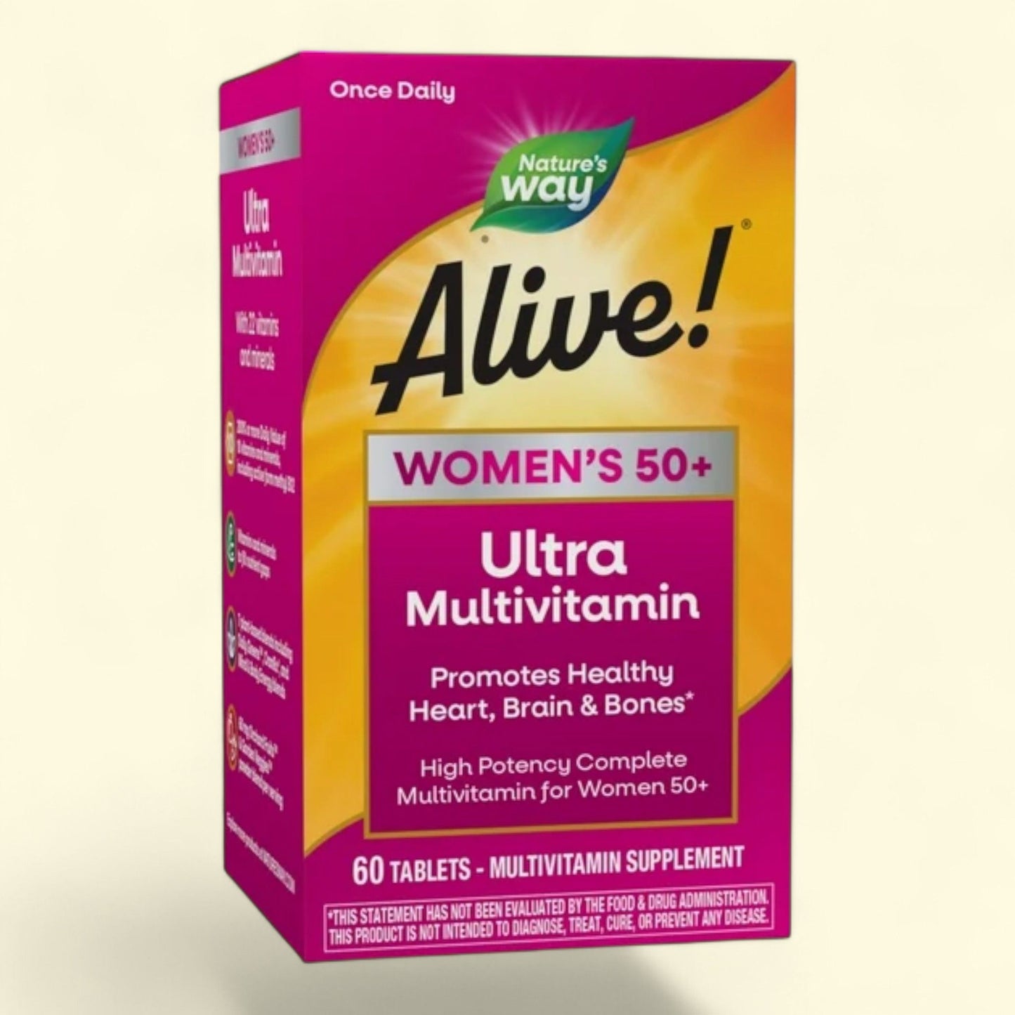Nature's Way Alive! Women's 50+ Ultra Potency Complete Daily Multivitamin Tablets, 60 Count