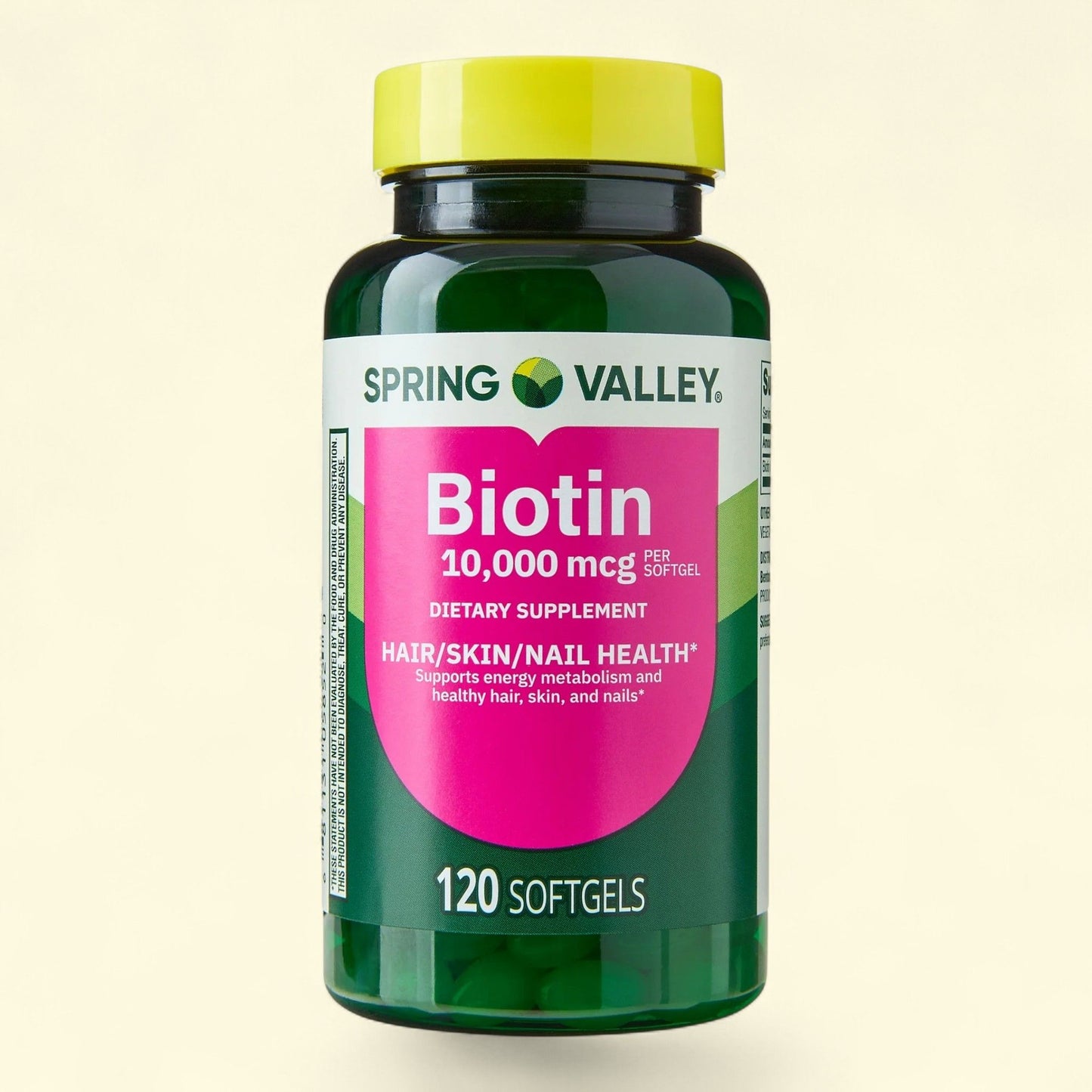 Complément alimentaire Spring Valley à la biotine, gélules molles, 10 000 mcg, 120 gélules