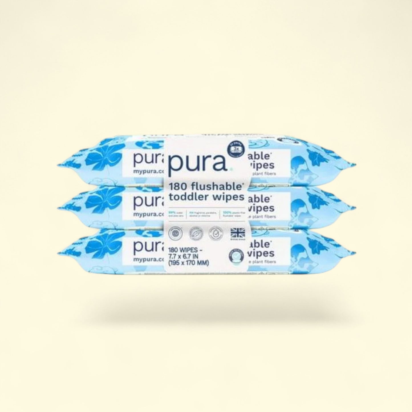 Pura Toddler Wipes, Fragrance Free, 180ct