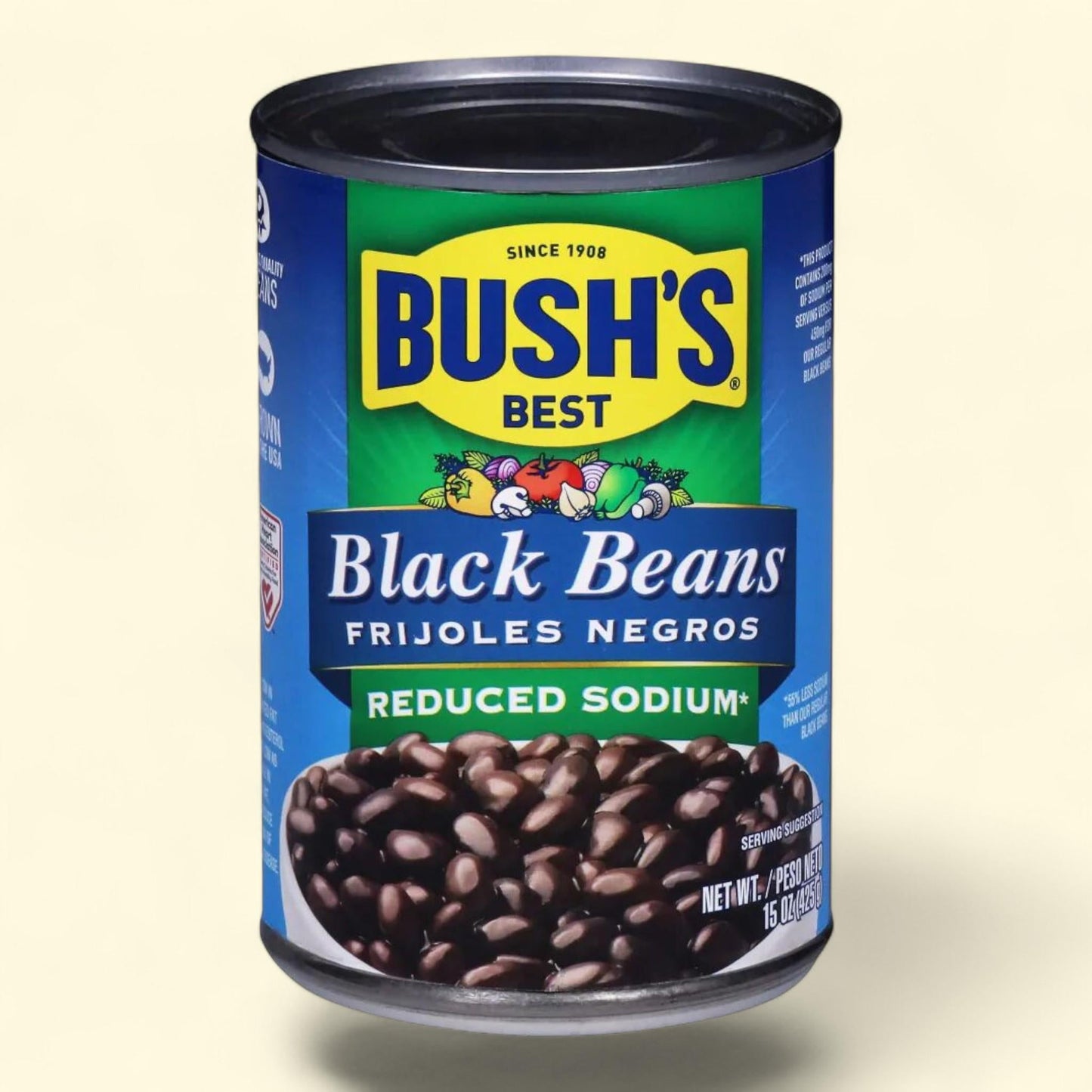Bush's Best Reduced Sodium Black Beans, 15 oz
