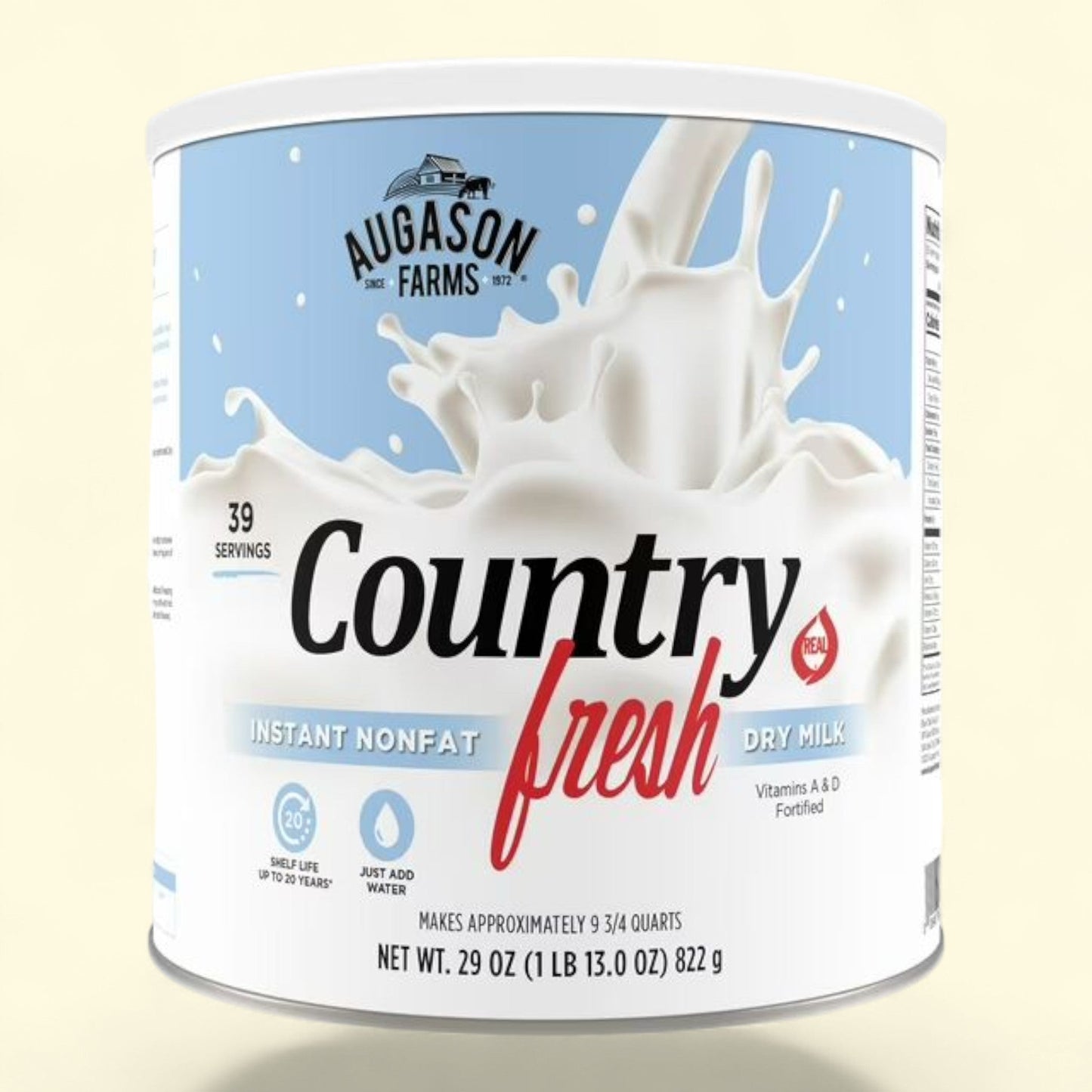 Augason Farms Instant Nonfat Dry Milk, 1 lb 13 oz Can