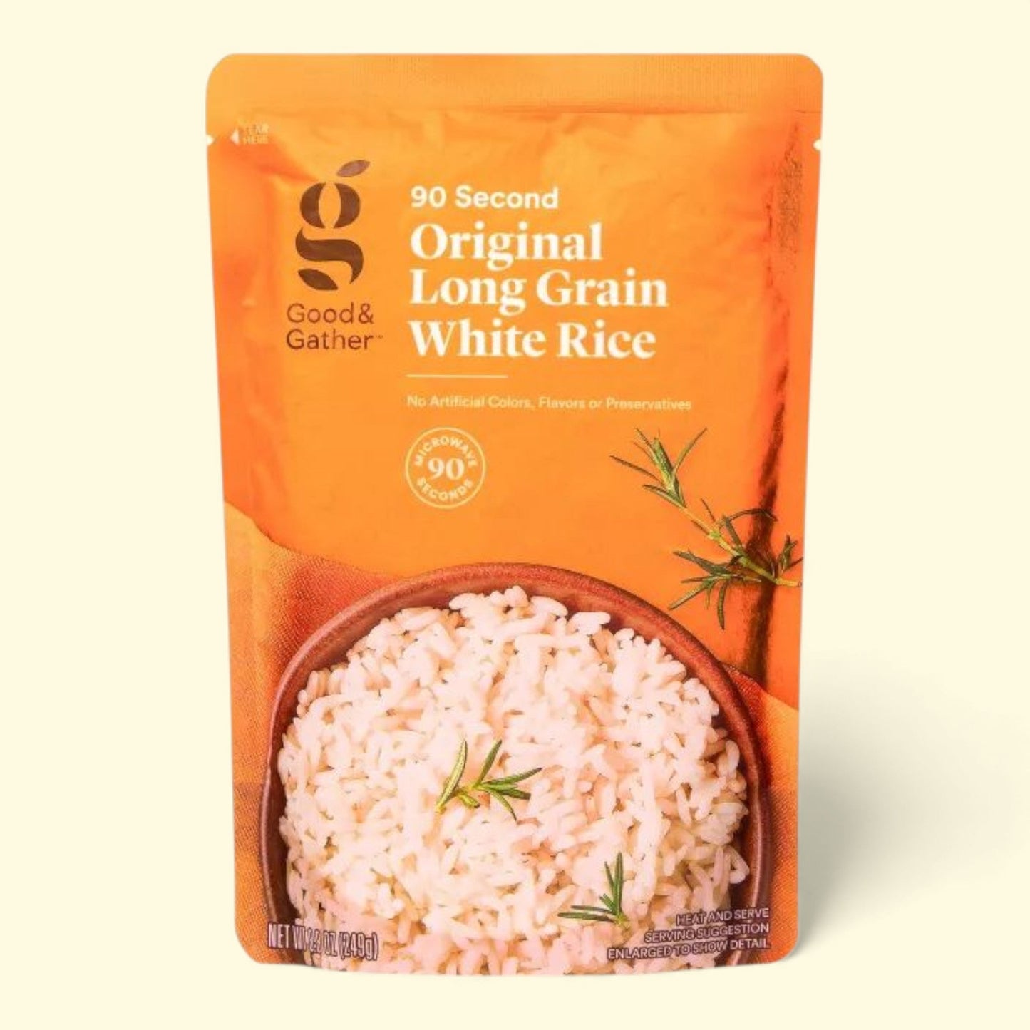 Good & Gather, sachet de riz blanc à grains longs prêt à réchauffer au micro-ondes (250 g)
