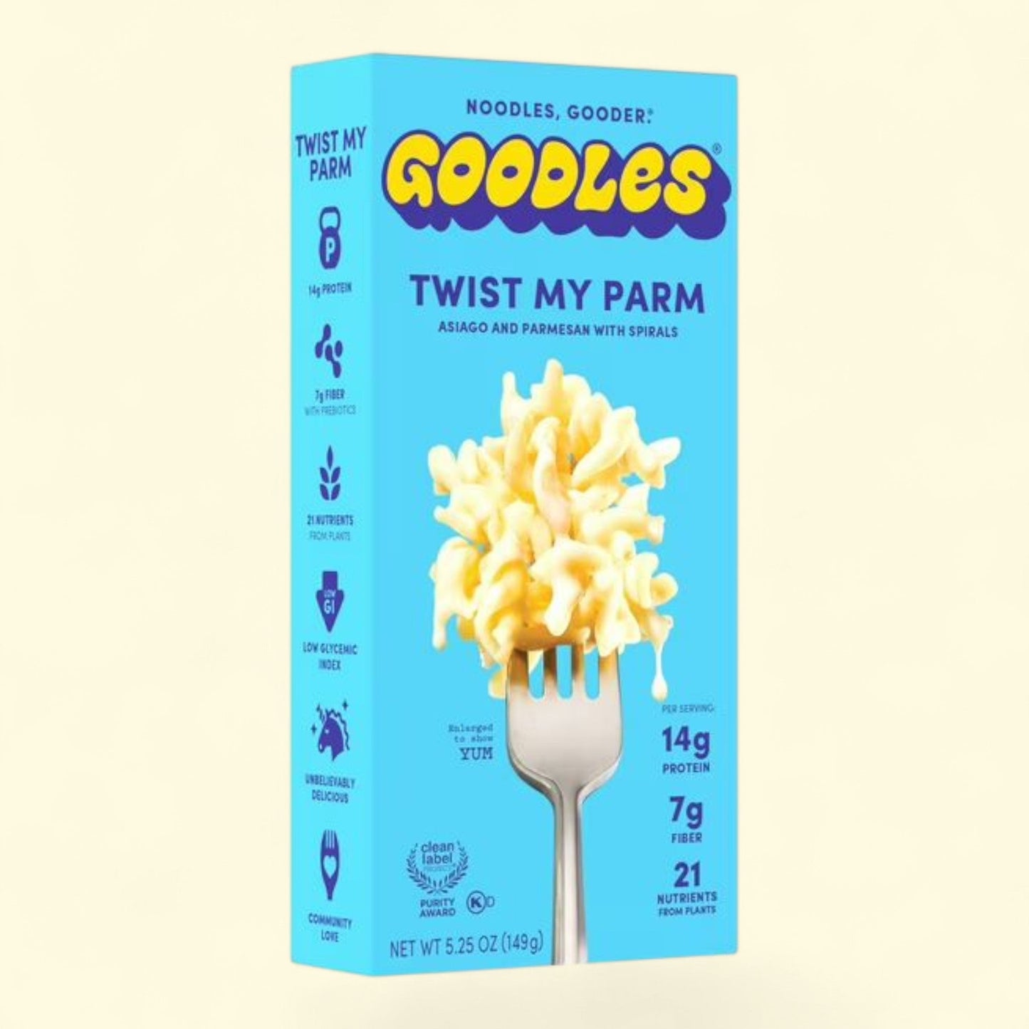 Goodles Mac & Cheese Twist Parm Noodles, Asiago and Parmesan, Fusilli, 5.25 oz