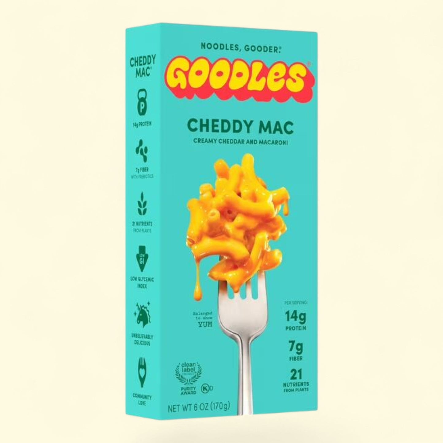 Goodles Mac & Cheese, Cheddy Mac Noodles, Cheddar, Ziti, 6 oz
