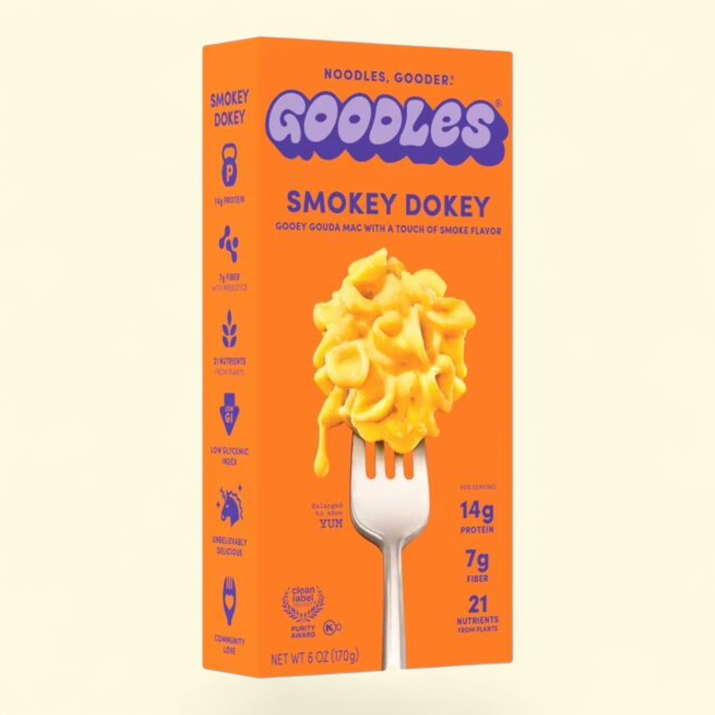 Goodles Mac & Cheese Smokey Dokey Noodles, Gouda Smoke, Shells, 6 oz
