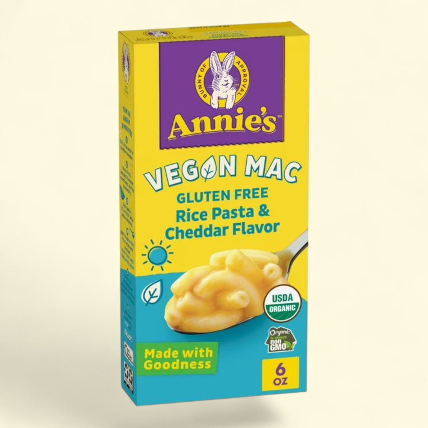 Annie's Vegan Mac Rice Pasta and Cheddar Flavor Dinner, 6 OZ