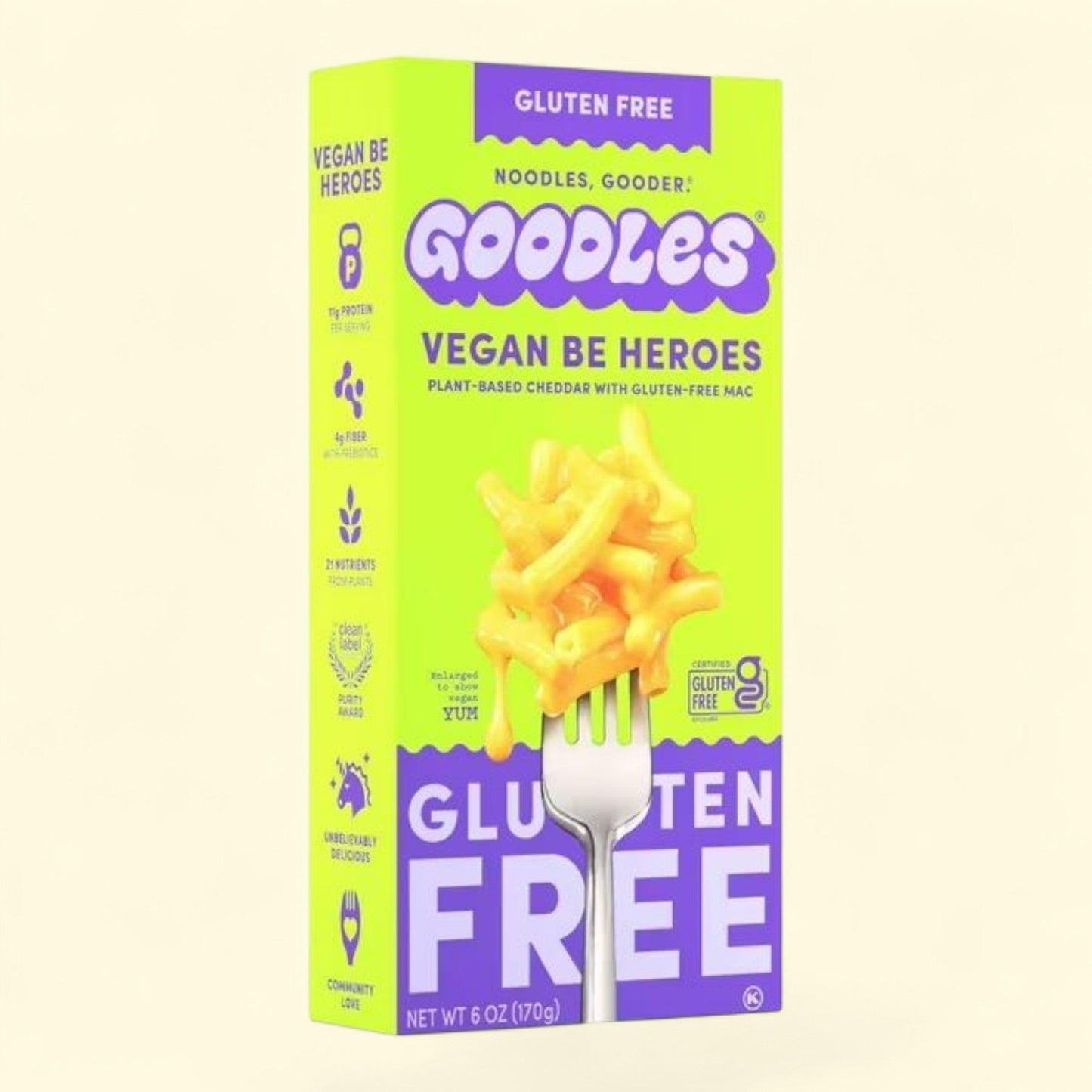 Goodles Vegan Be Heroes Plant-Based Cheddar Macaroni and Cheese, 6oz