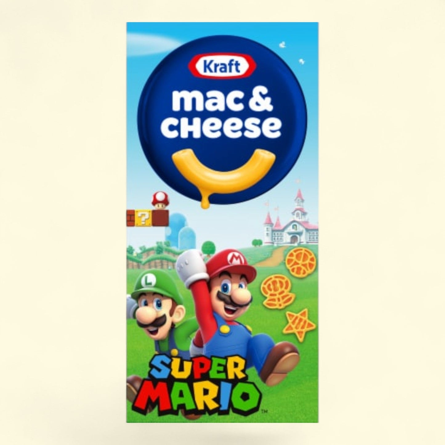 Kraft Mac & Cheese, Macaroni and Cheese Dinner, Super Mario Power-Up Pasta Shapes, 7.6 oz.