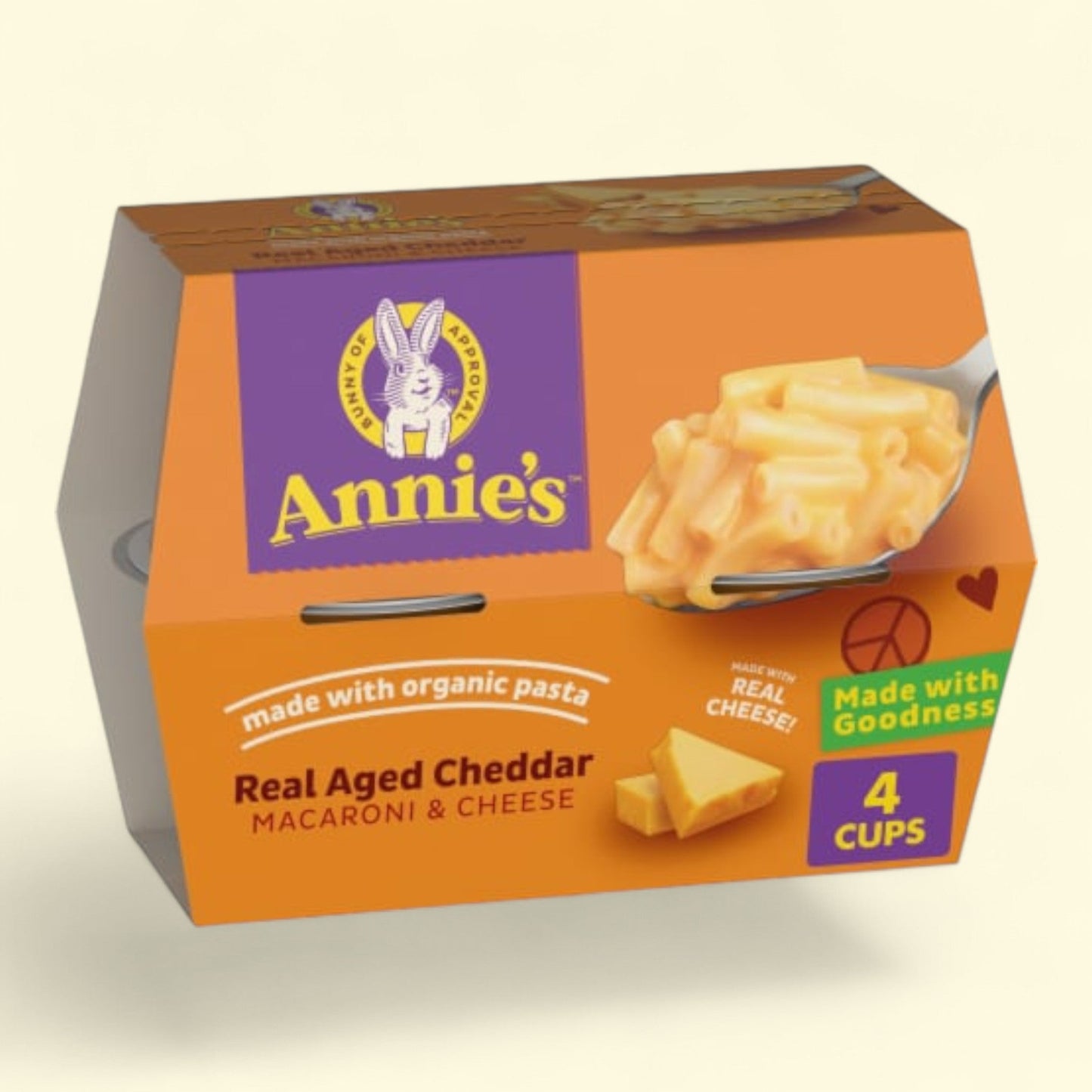 Annie's Mac and Cheese Cups, Real Aged Cheddar, Organic, 4 ct