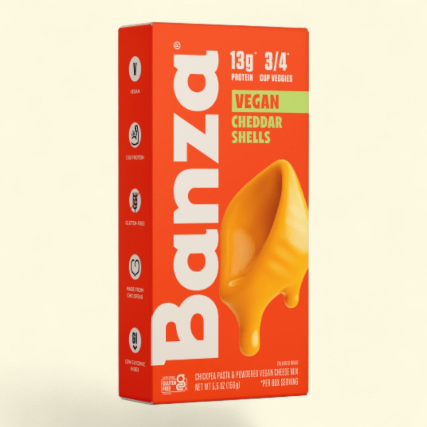 Banza Shells + Vegan Cheddar Plant-Based Chickpea Pasta, 5.5 oz