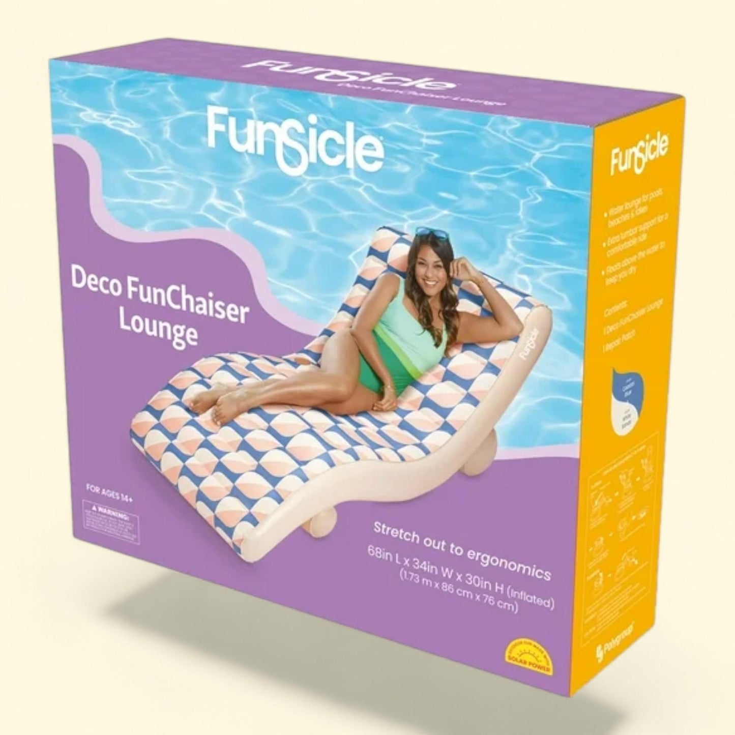 Funsicle: Deco FunChaiser Lounge, 68x34x30"