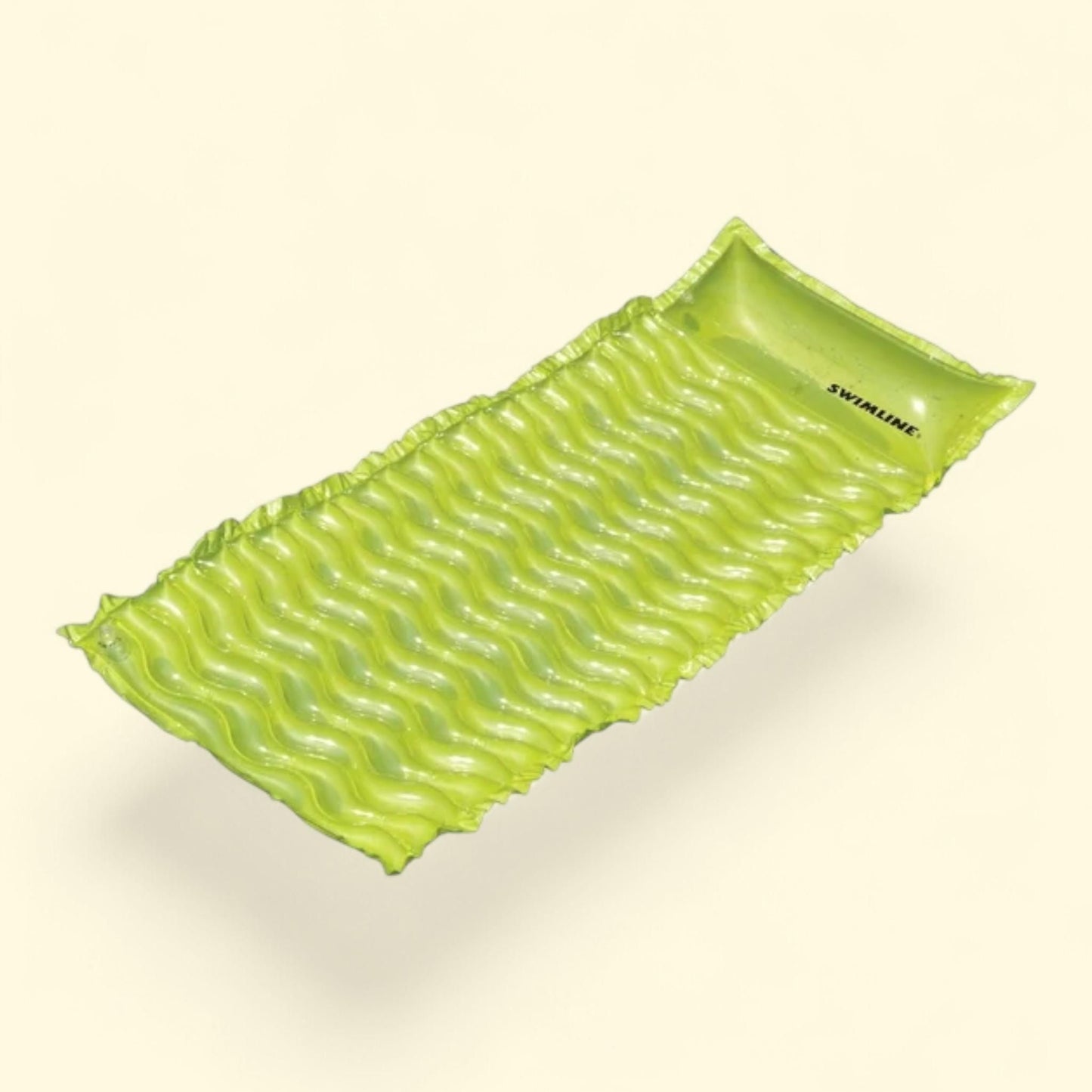 Inflatable Lime Green Bubble Swirled Swimming Pool Air Mattress Float, 70-Inch