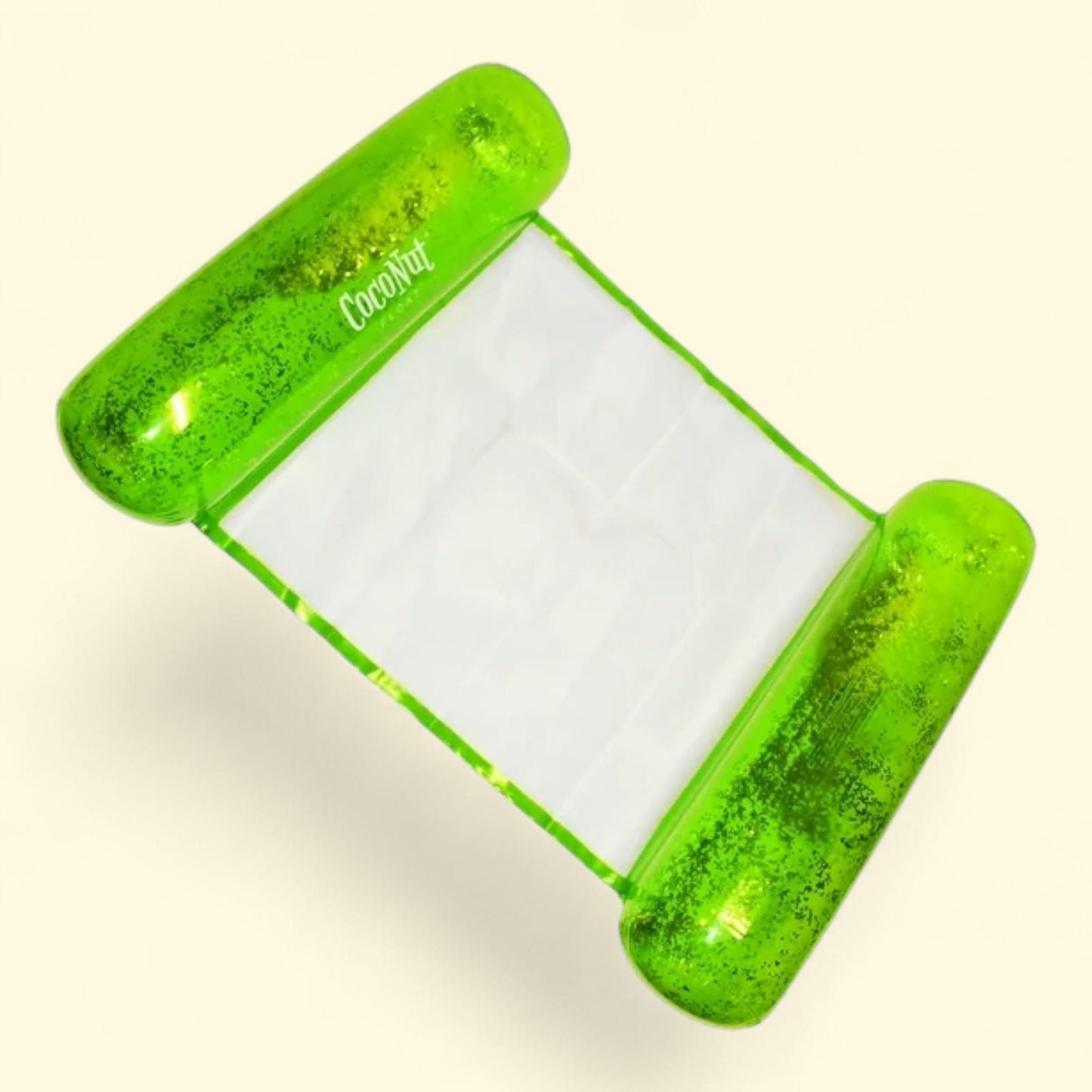 CocoNut Float: Green Glitter Hammock Pool Lounger, 49" x 30"