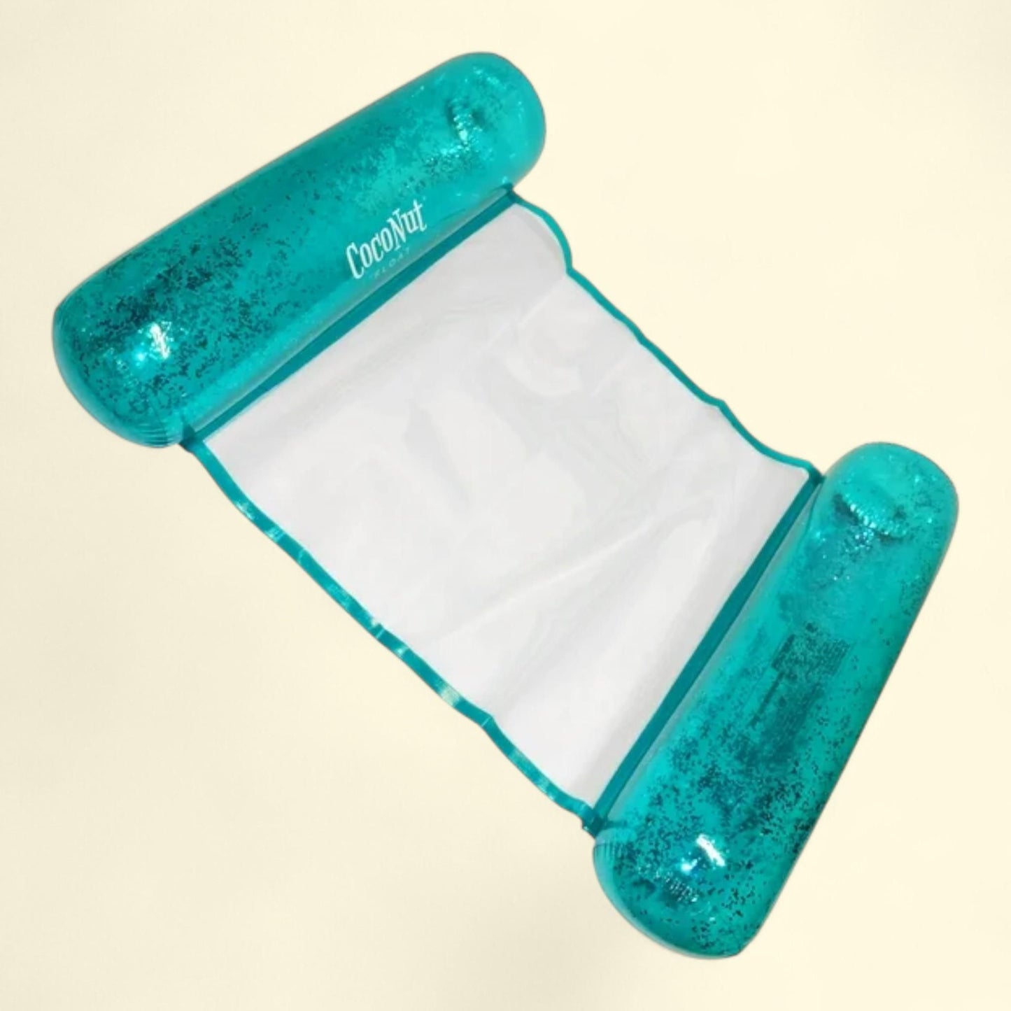 CocoNut Float: Aqua Glitter Hammock Pool Lounger - 49" x 30" Inflatable