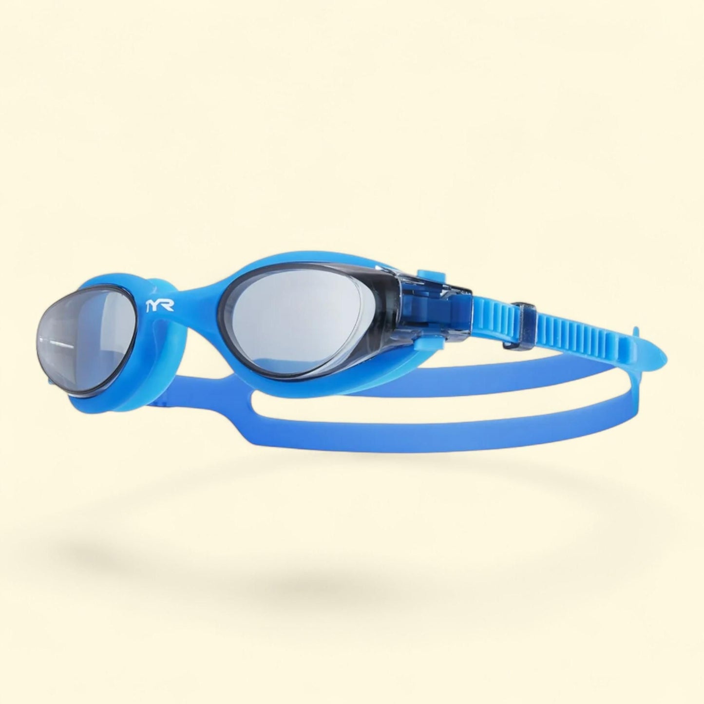 TYR Vesi Swim Goggle, Adult Fit, Smoke/Blue, 0.15 lb