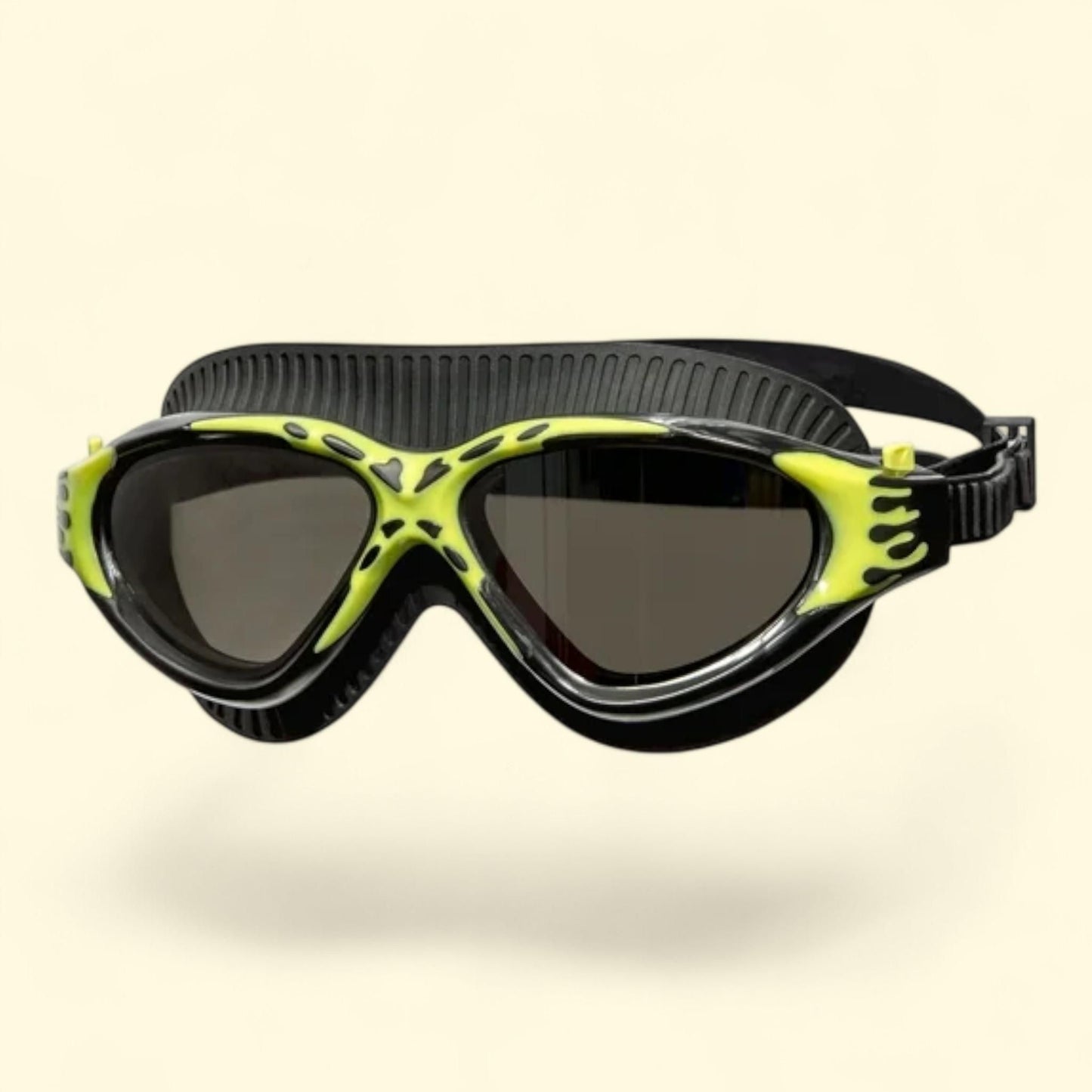 Dolfino Tidal Sport Mirrored Swimming Goggles, Black and Green, 12 years and up