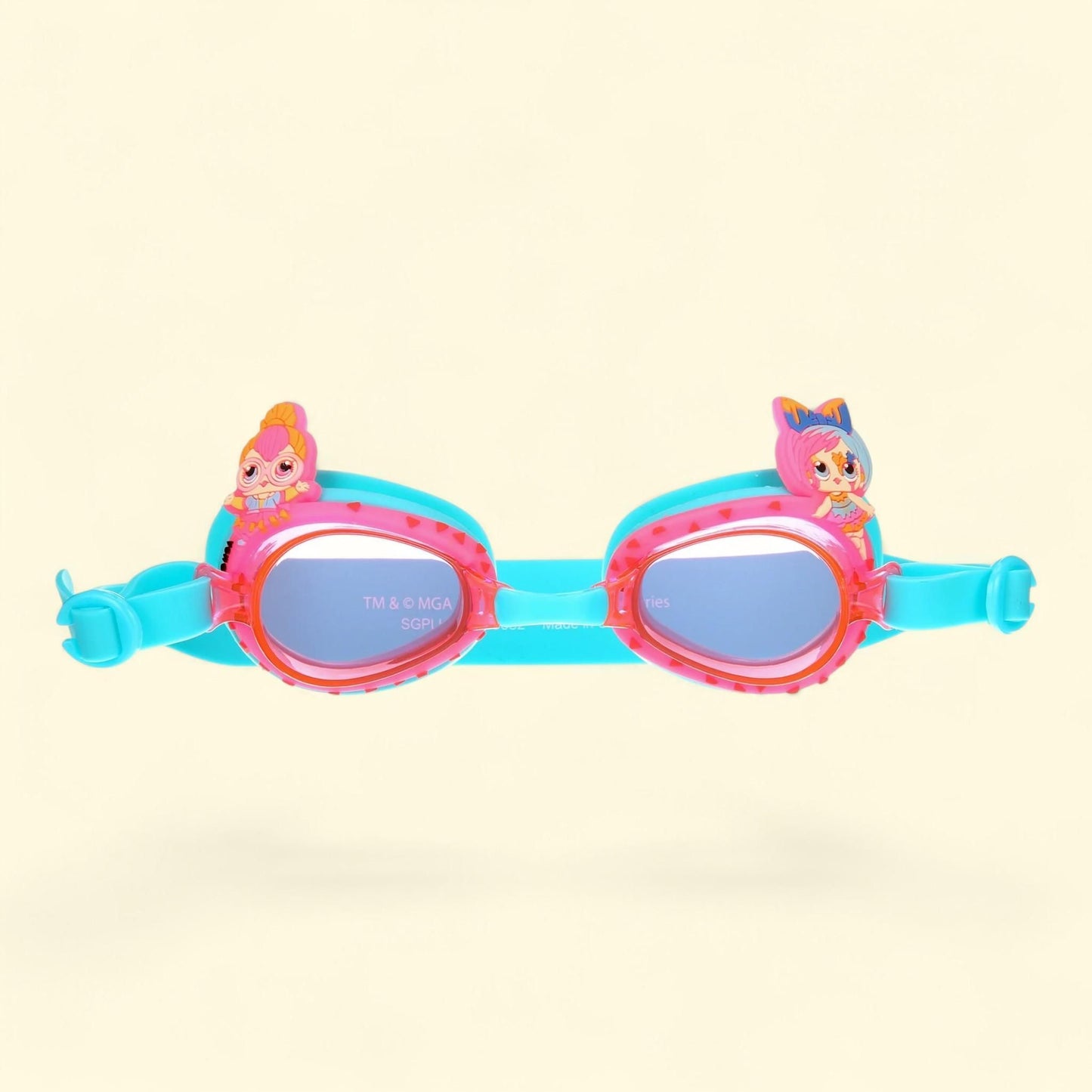 LOL Surprise Girl's Swim Goggles, Pink, Hard Shell Case, Mesh Drawstring Bag