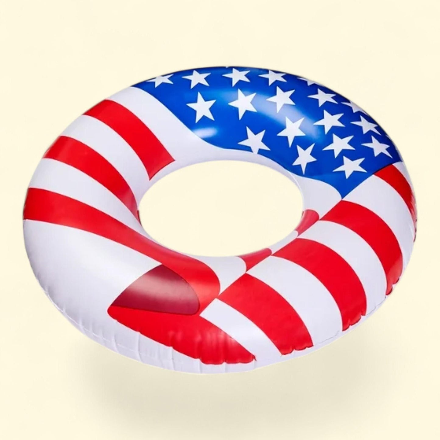 Swimline 90196 Round 36" Inflatable American Flag Pool Tube, Red/White/Blue, 36.00 x 36.00 x 1.00 in