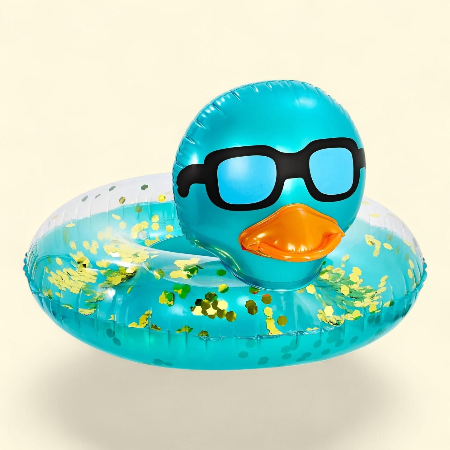 POZA Duck Pool Float Tube, Heavy Duty Vinyl, UV Resistant, Blue Gold, 36 in