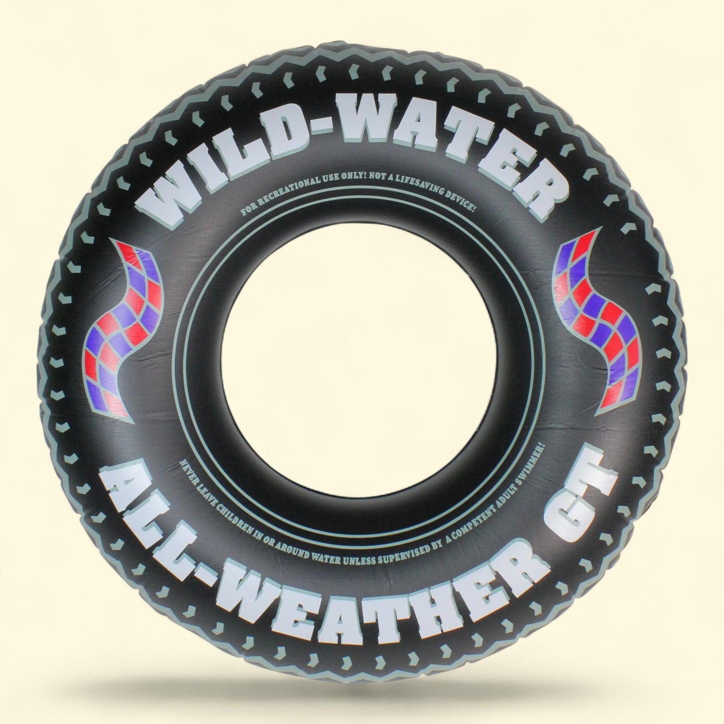 Brand Product, 36" Black and White Inflatable Wild Water Monster Tire Inner Tube