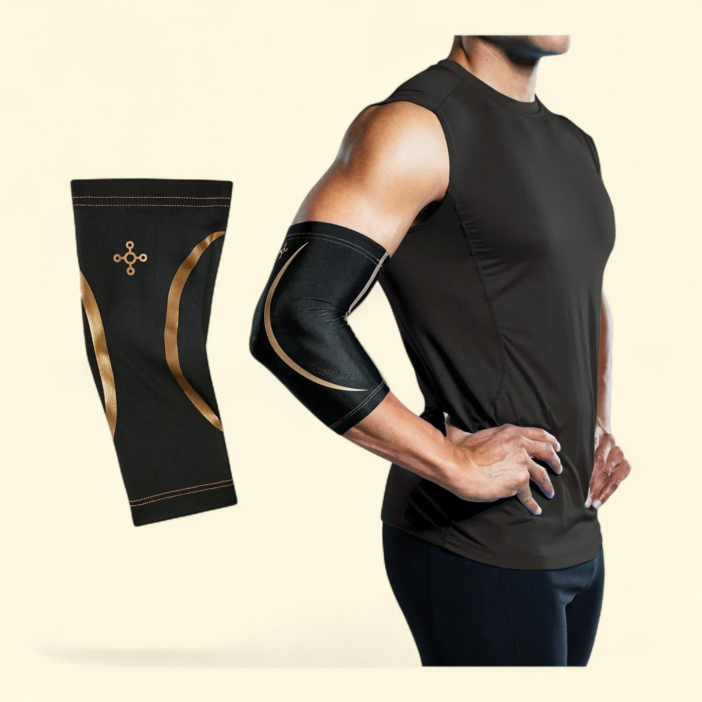 Tommie Copper Compression Elbow Sleeve, Black, Adult Small/Medium, 1 Count