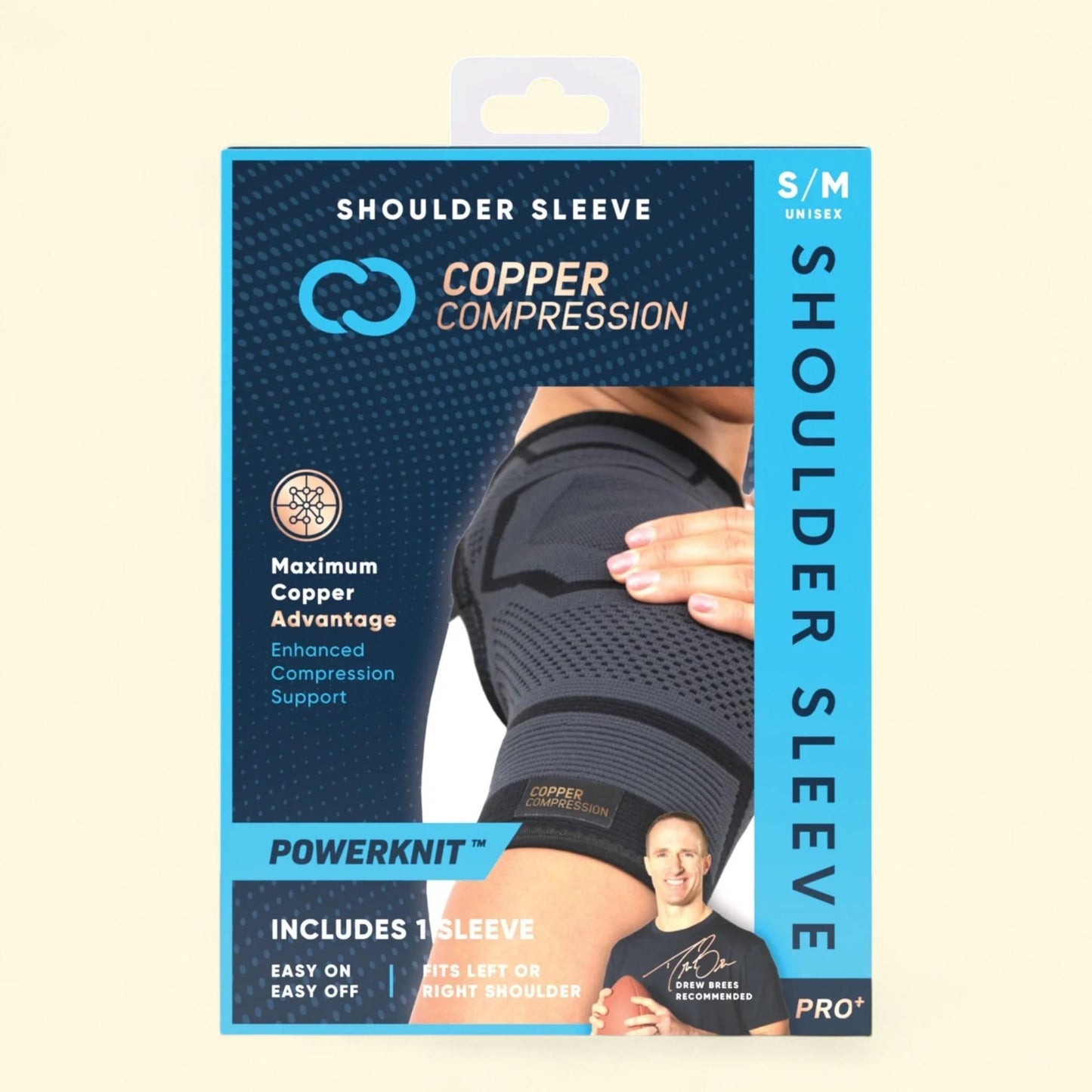 Copper Compression PRO+ Powerknit Shoulder Sleeve, L/XL