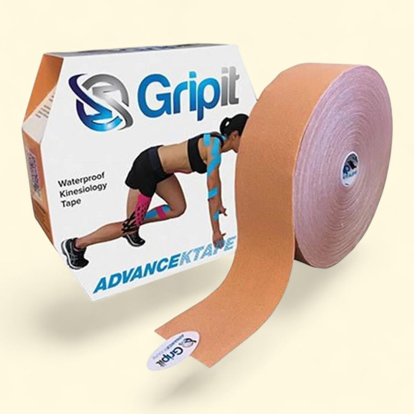 Gripit Advance Waterproof KTAPE, 2" x 34 yds, Tan