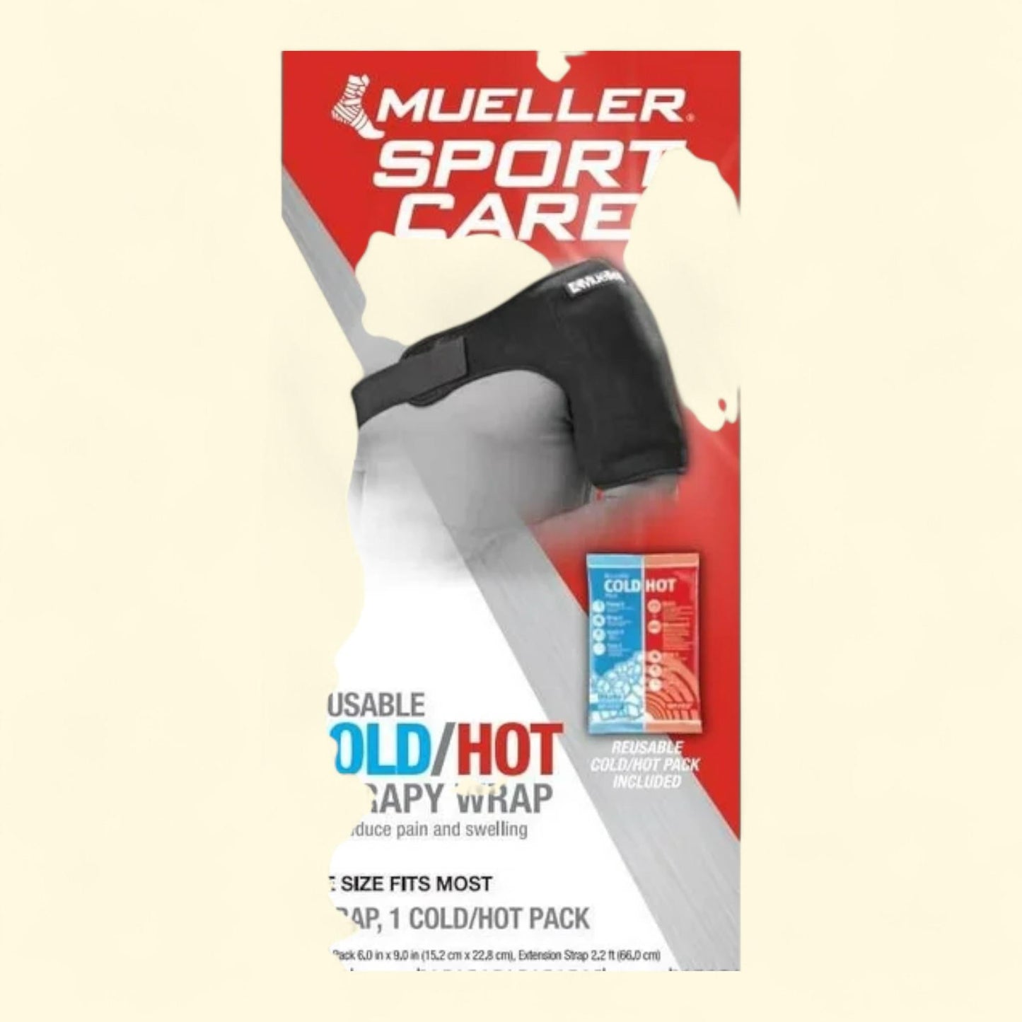 Mueller Cold/Hot Therapy Wrap, Black, 2 Cold/Hot Packs