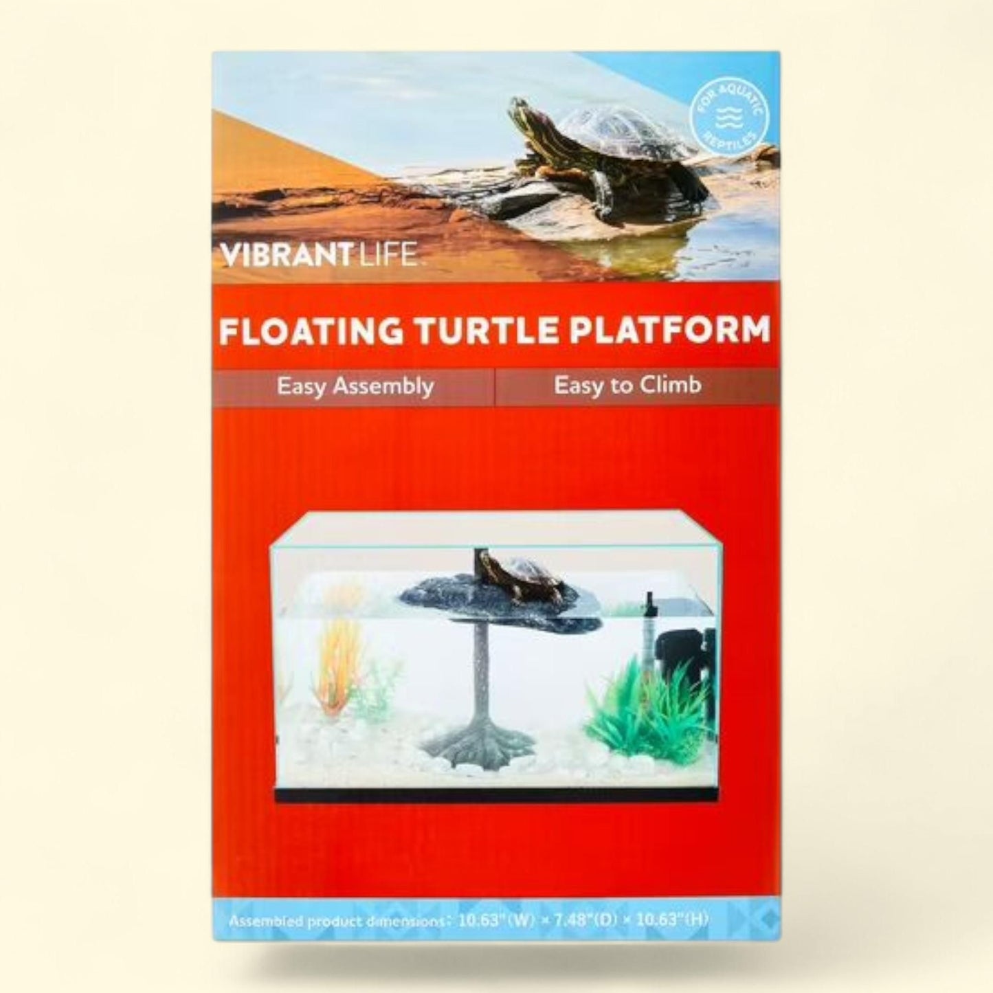 Plateforme flottante « Tortue » de Vibrant Life, décoration pour terrarium, 1 pièce