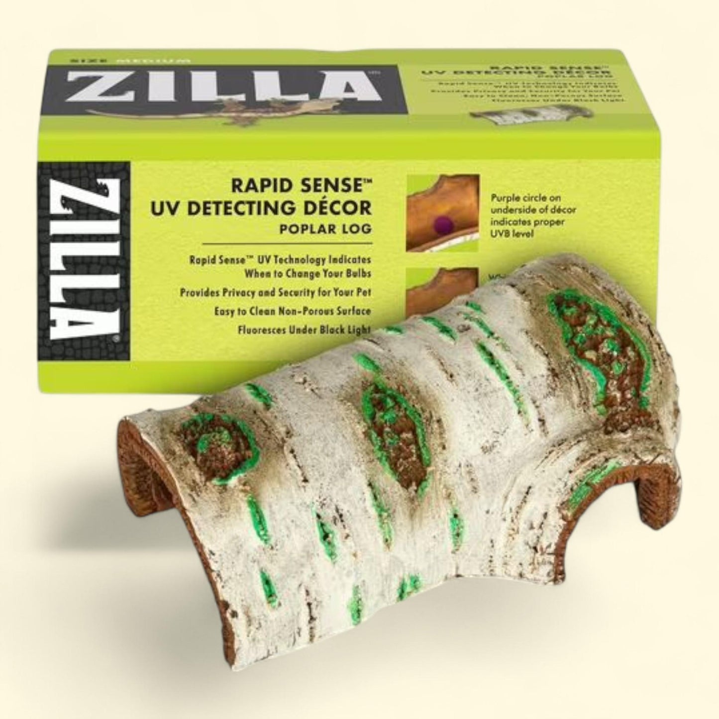 Zilla Rapid Sense UV Detecting Pet Reptile Terrarium Decor, Poplar ... — authentic US product shipped worldwide by Treatspree