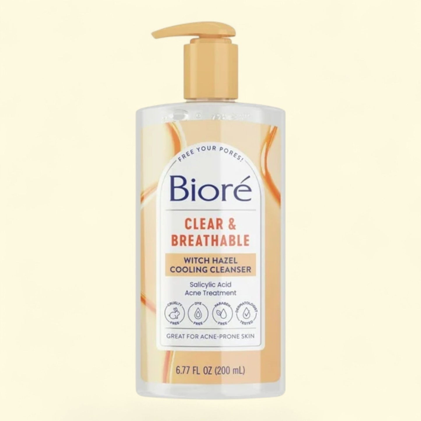 Biore Face Wash Cleanser, Witch Hazel, 6.77 fl oz