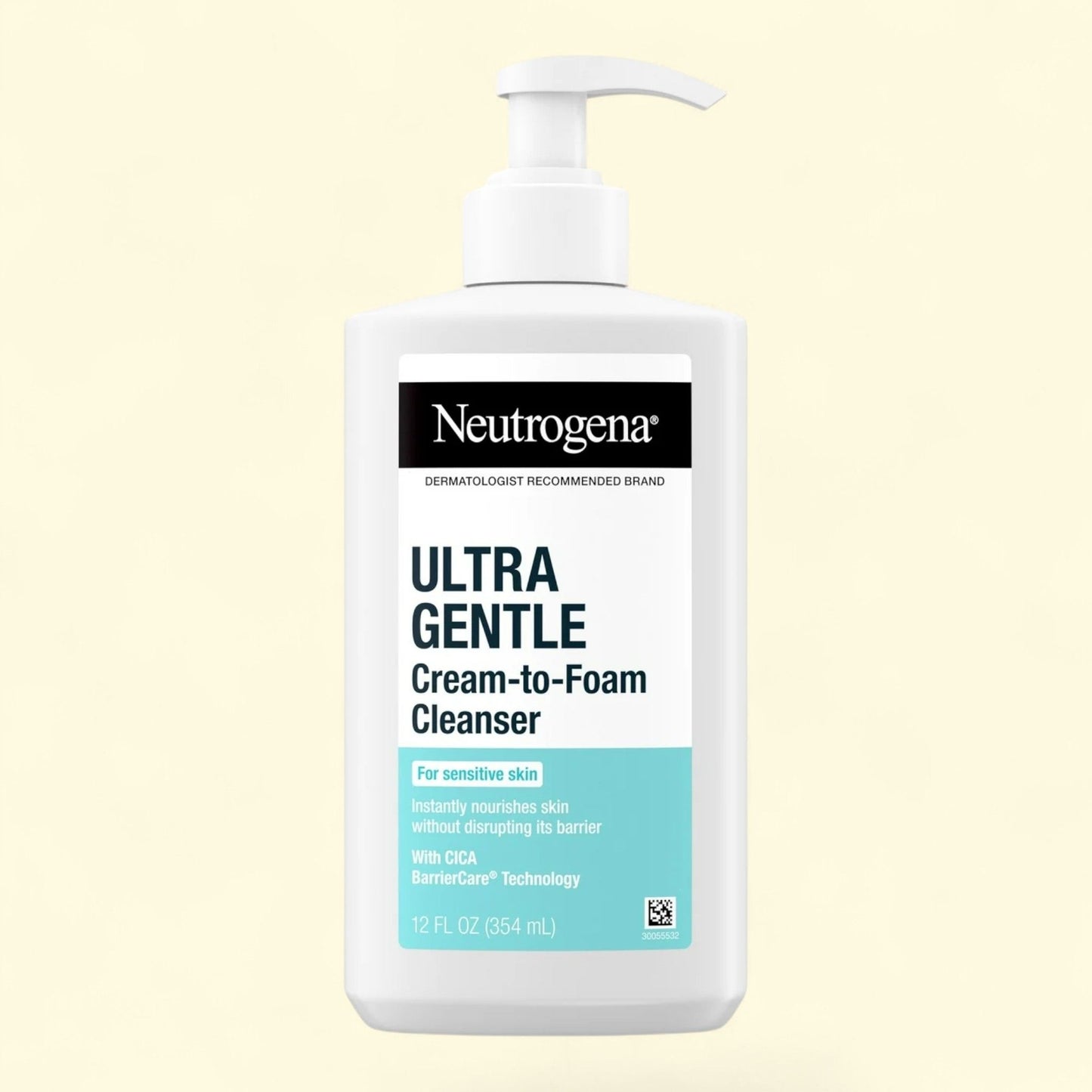 Neutrogena Ultra Gentle Cream-to-Foam Cleanser, 12 oz