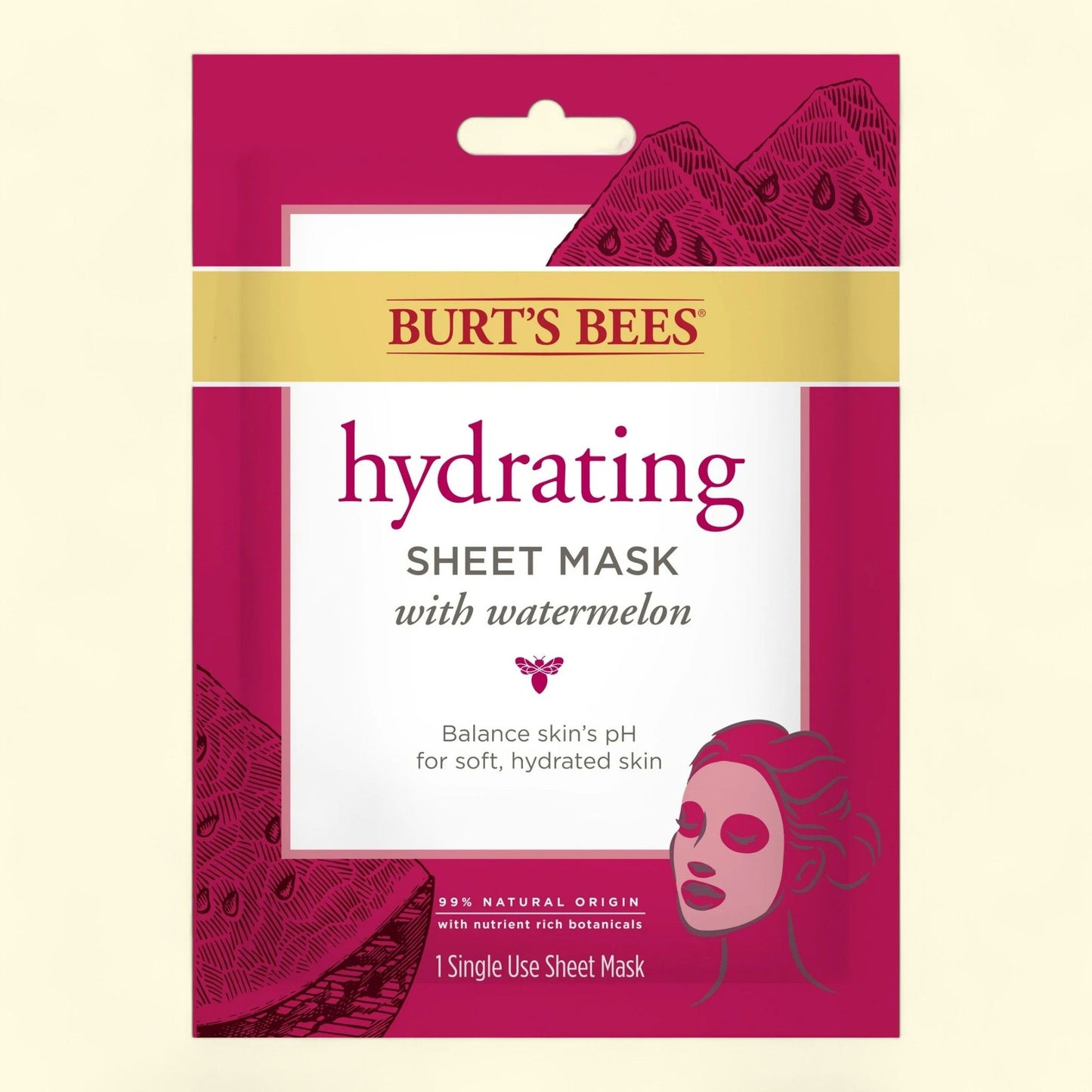 Burt's Bees Sheet Mask, Watermelon, 1 Count