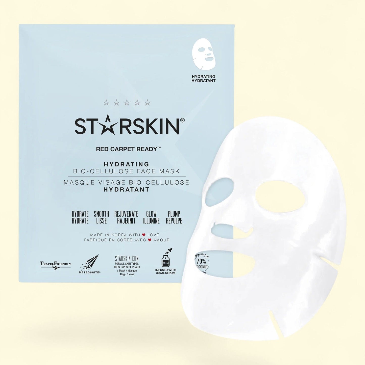 Starskin Red Carpet Ready Hydrating Bio-Cellulose Facial Sheet Mask... — authentic US product shipped worldwide by Treatspree
