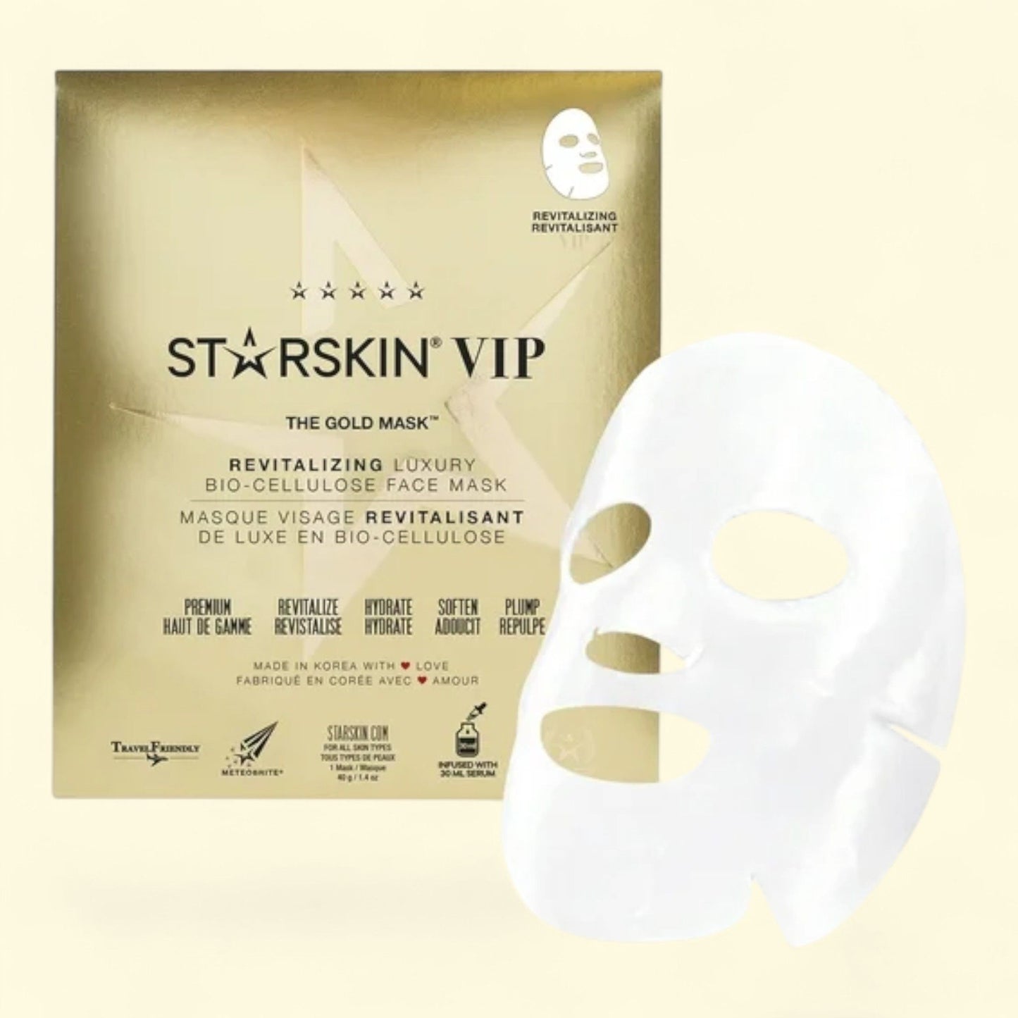 Starskin The Gold Mask VIP Revitalizing Luxury Bio-Cellulose Face M... — authentic US product shipped worldwide by Treatspree