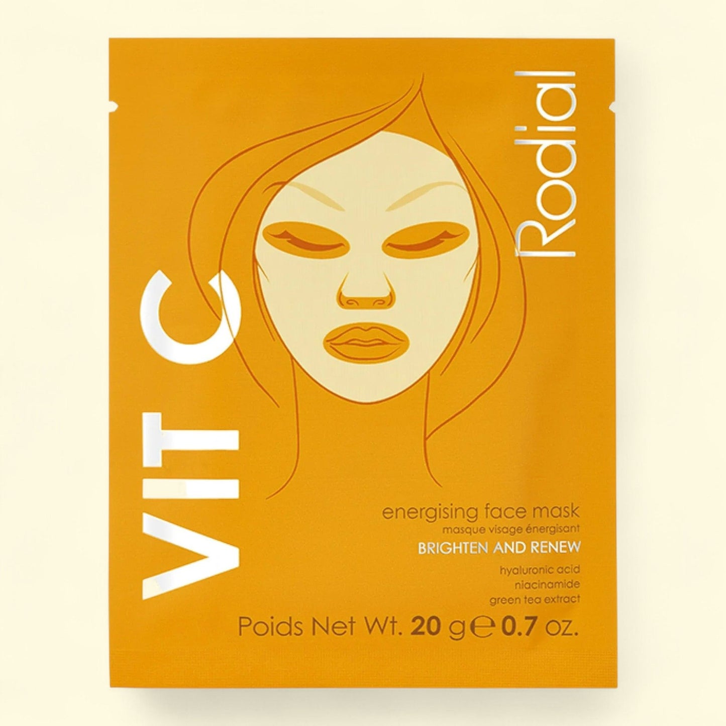 Rodial Vit C Sheet Mask, 1pc — authentic US product shipped worldwide by Treatspree