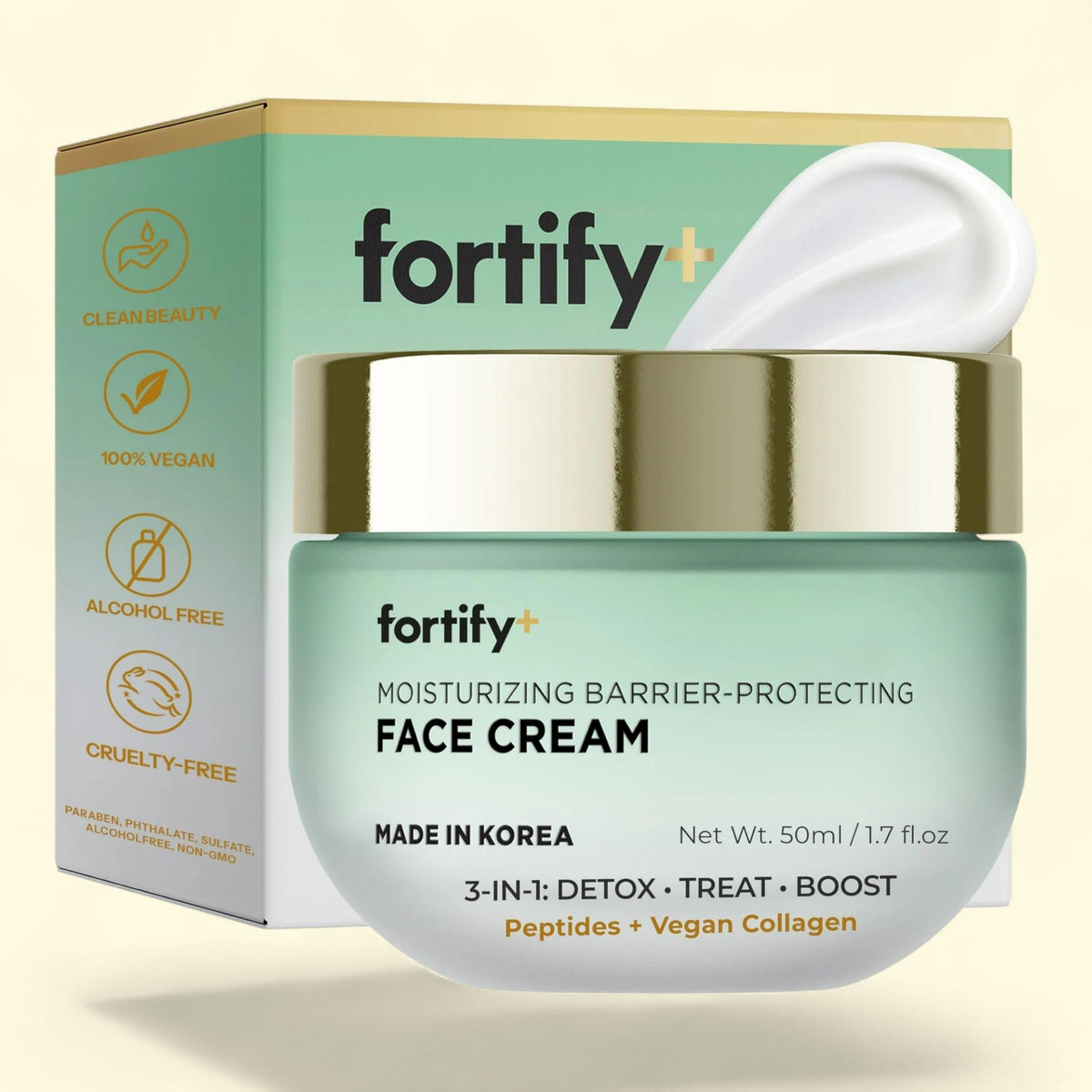 Fortify Skincare Face Moisturizer with Peptides & Collagen, 1.7oz — authentic US product shipped worldwide by Treatspree