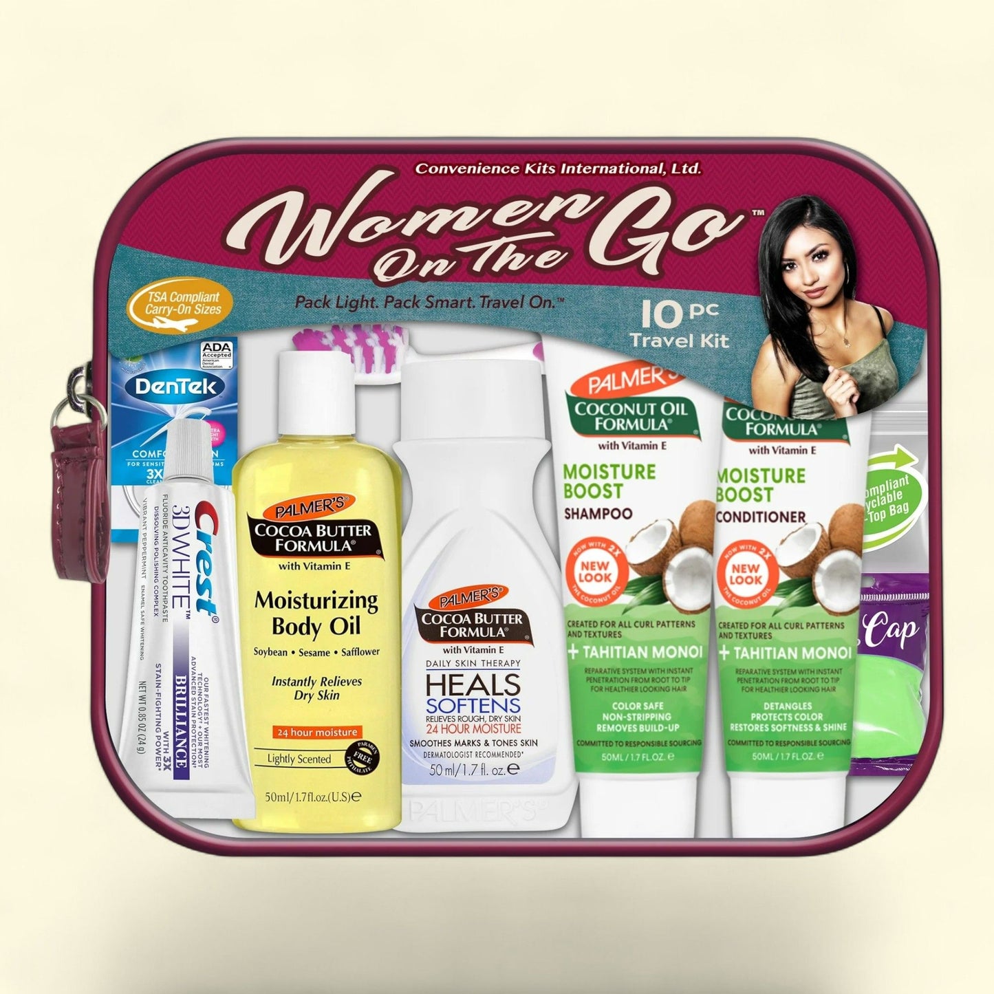 Convenience Kits International, Womens Multicultural 10 PC Kit, Palmers Hair and Body Care Trial-Size Products