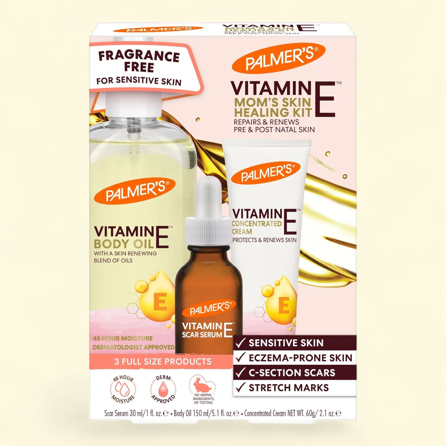 Palmer's Vitamin E Skin Healing Kit, 1 kit — authentic US product shipped worldwide by Treatspree