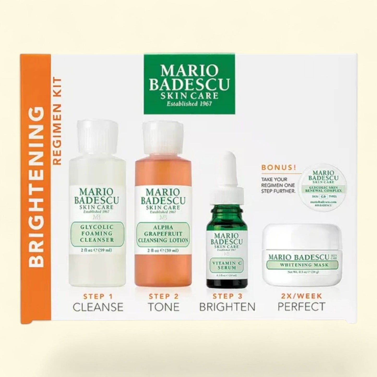 Mario Badescu Brightening Kit, 5-piece set