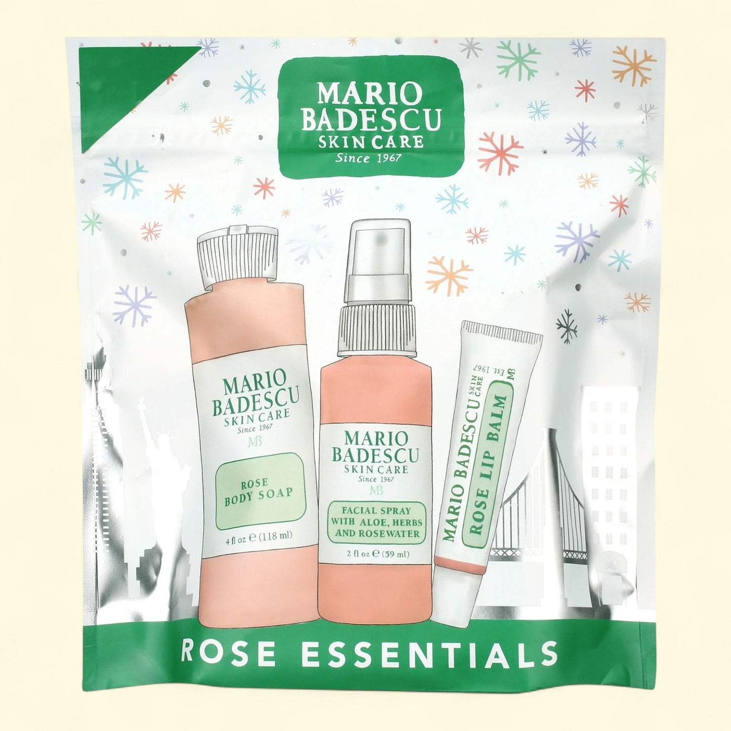 Mario Badescu Rose Winter Essentials Trio, Holiday Gift Set, 3-piece
