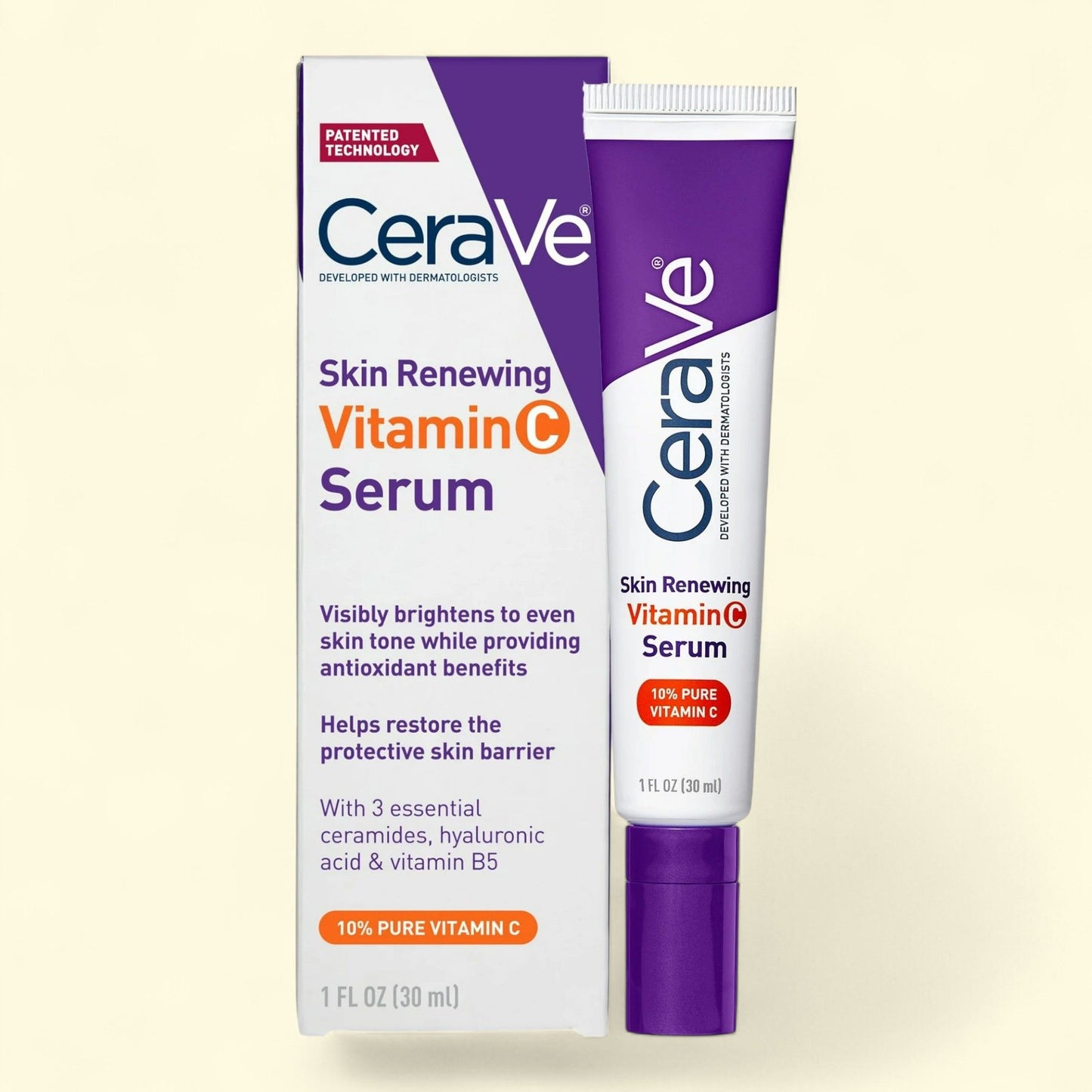 CeraVe Skin Renewing Vitamin C Face Serum, 1 fl oz