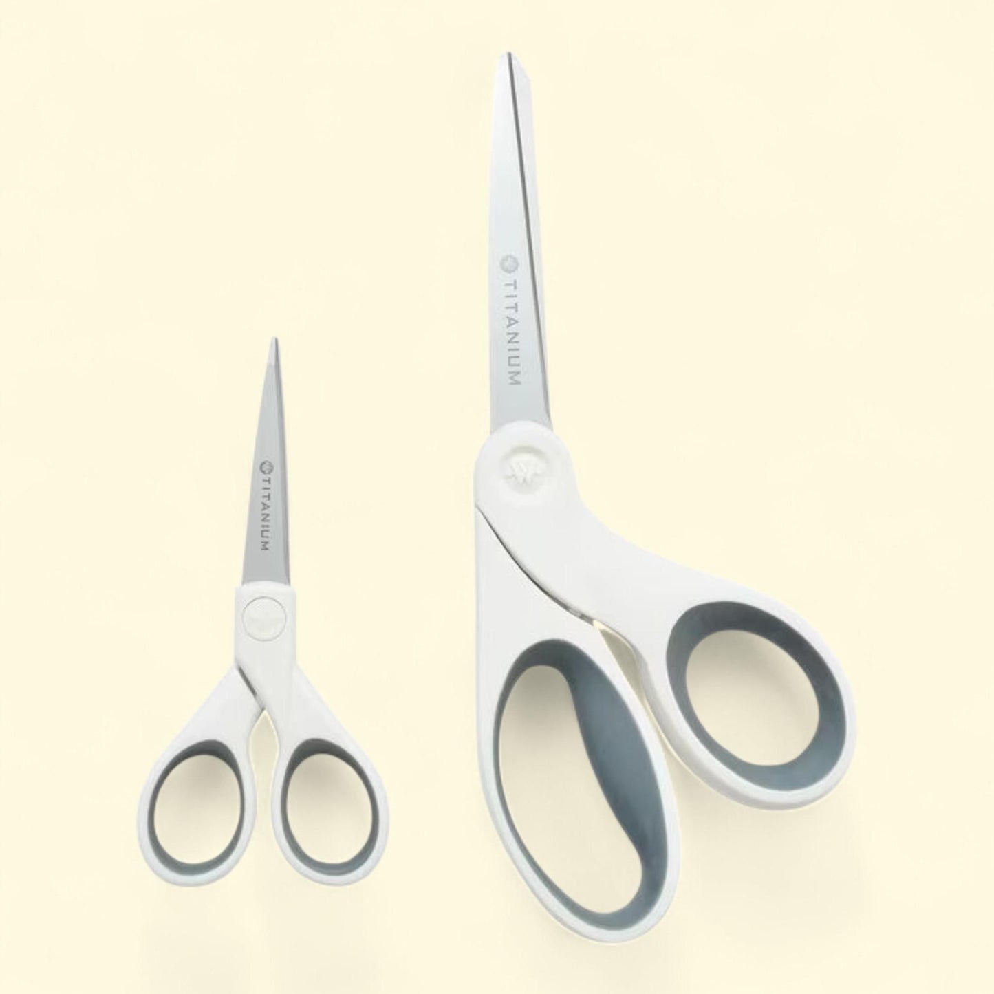 Westcott Scissors, Titanium Bonded, 8" Bent and 5" Straight, White, 2-Pack