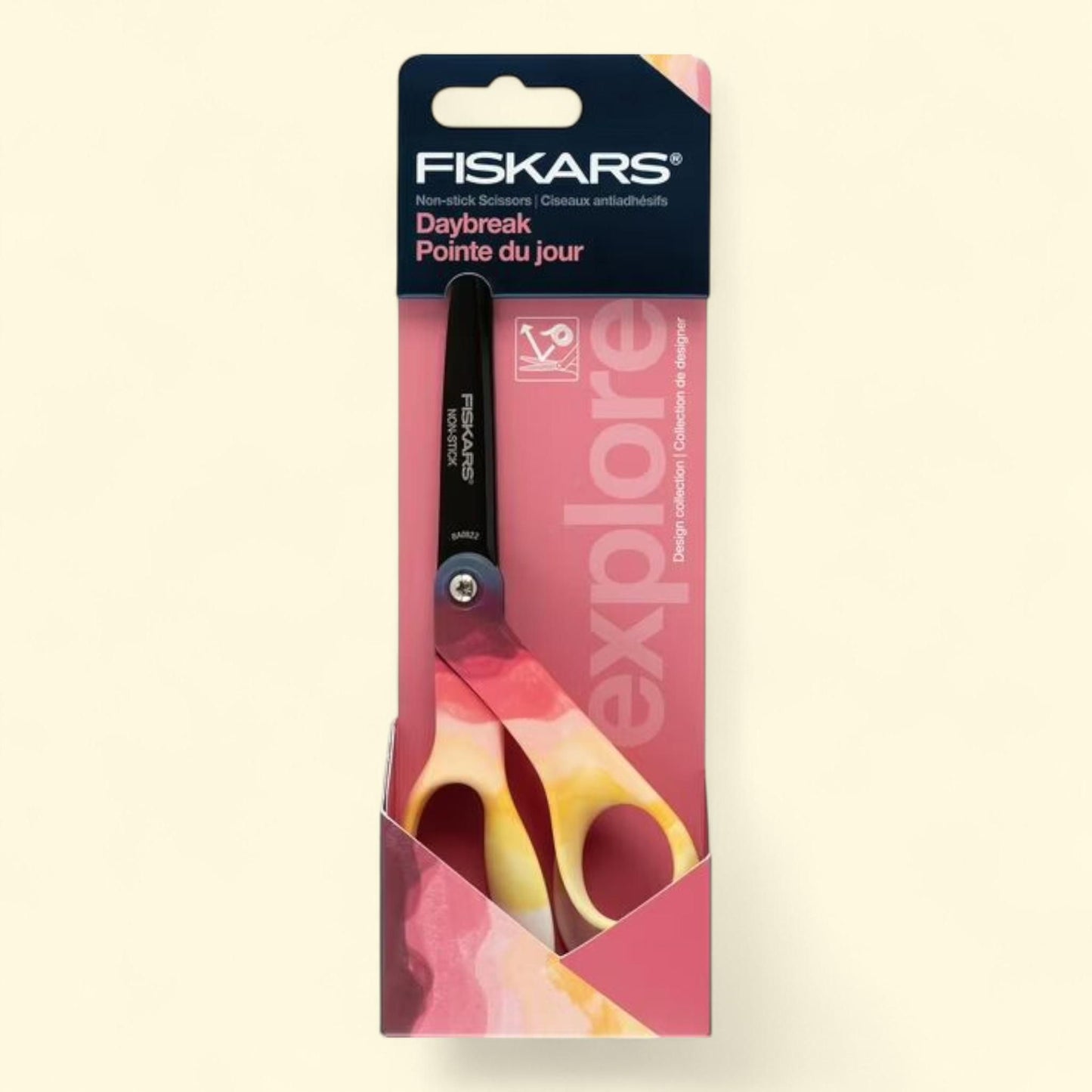 Fiskars Explore Non-Stick Scissors, 8 inch, Daybreak, 1 Piece