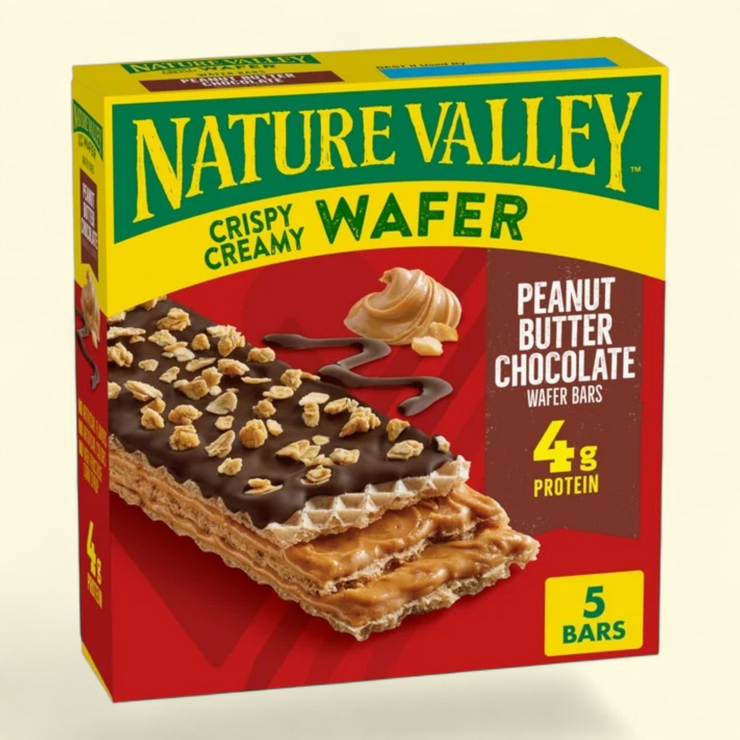 Nature Valley Wafer Bar, Peanut Butter Chocolate, 5 Bars, 6.5 oz