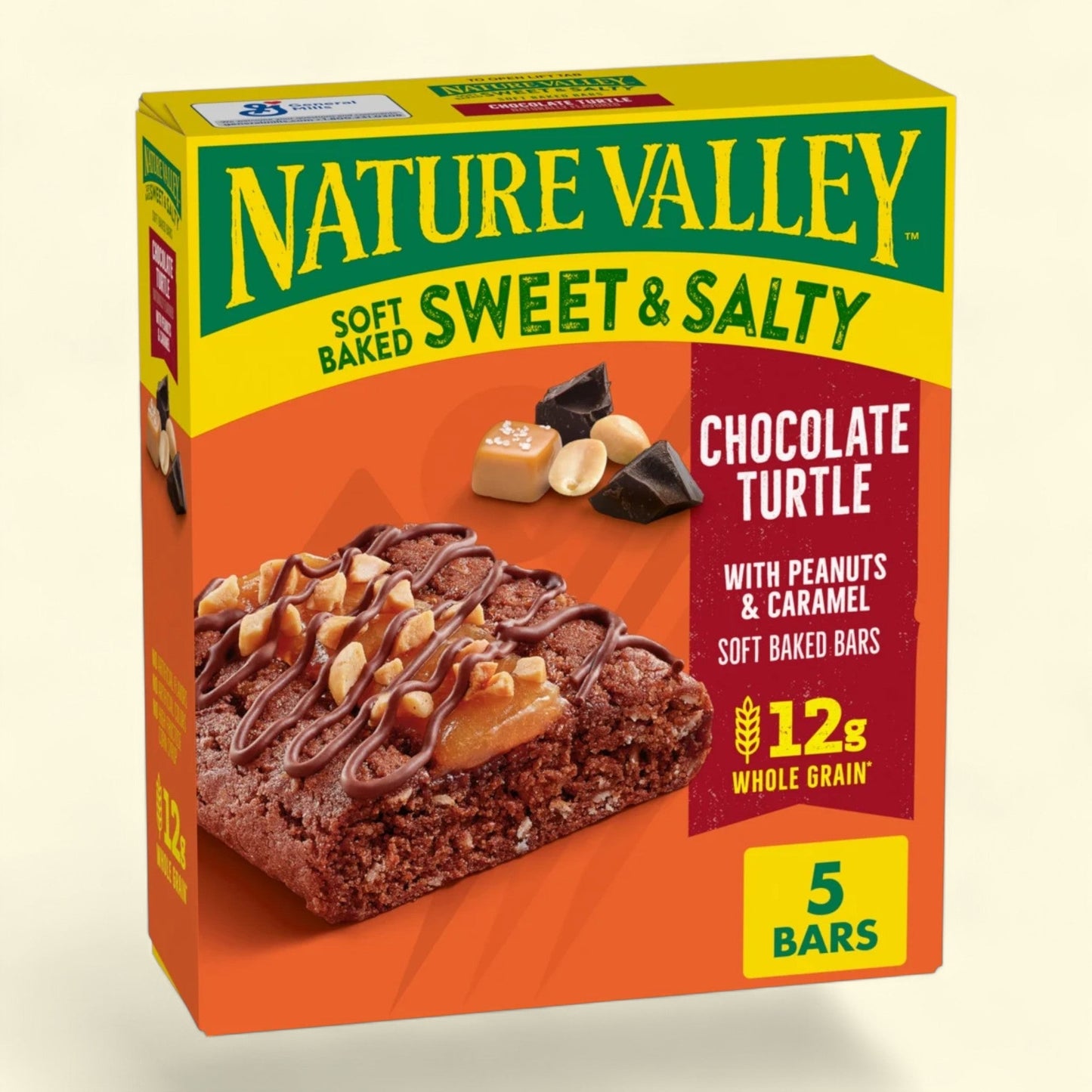 Nature Valley Soft Baked Sweet and Salty Bars, Chocolate Turtle Snacks, 6.2 oz
