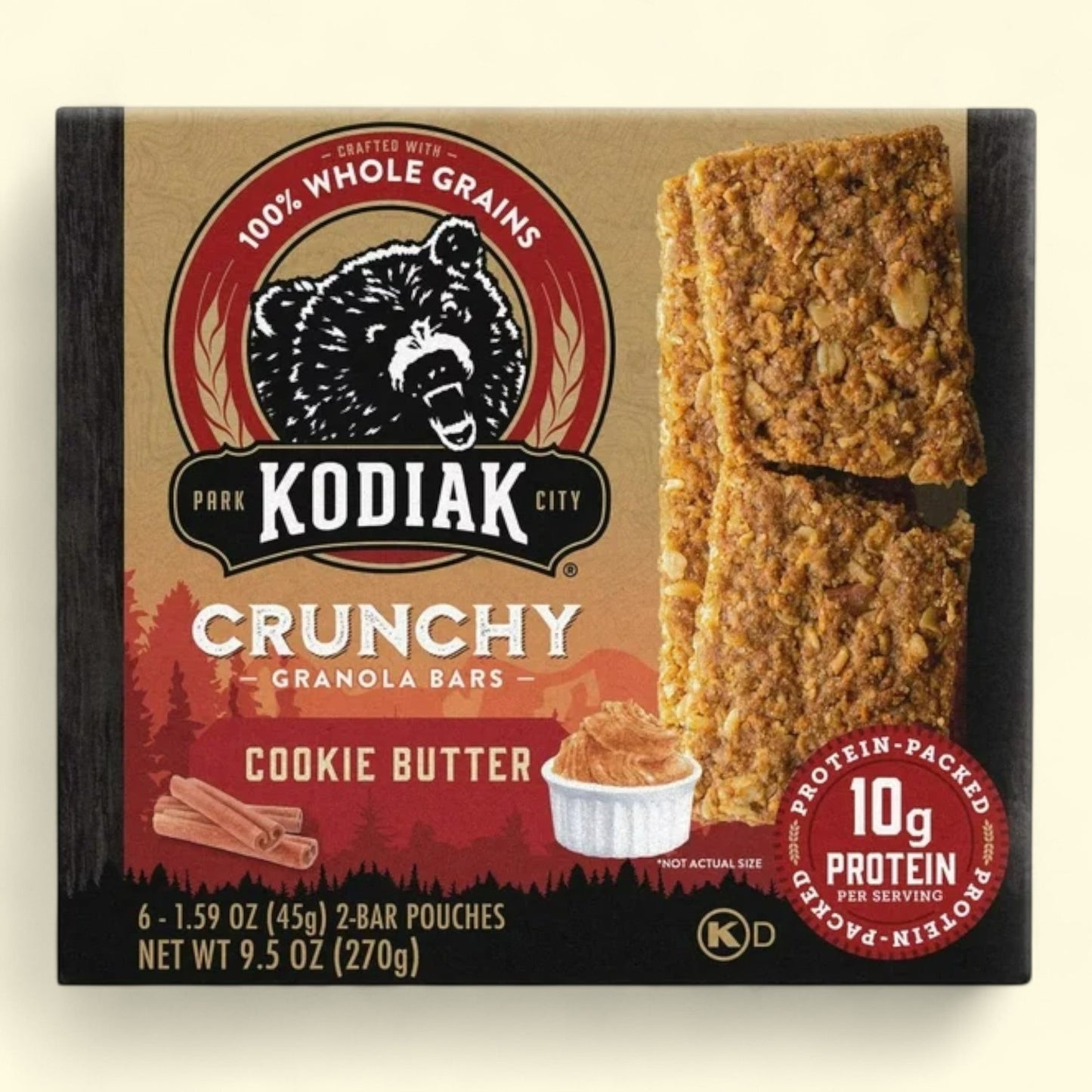 Kodiak Protein-Packed Cookie Butter Granola Bars, 1.59 oz, 6 Count