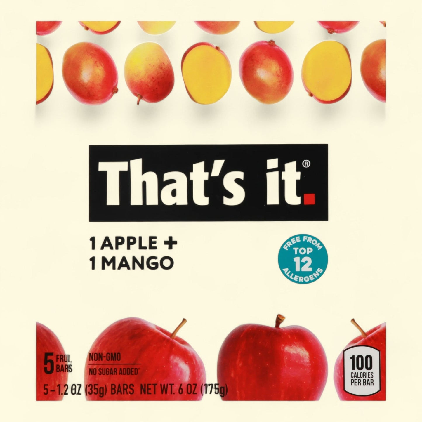 That's it. Chewy Apple + Mango Wellness Fruit Bars, 1.2 oz, 5 Count